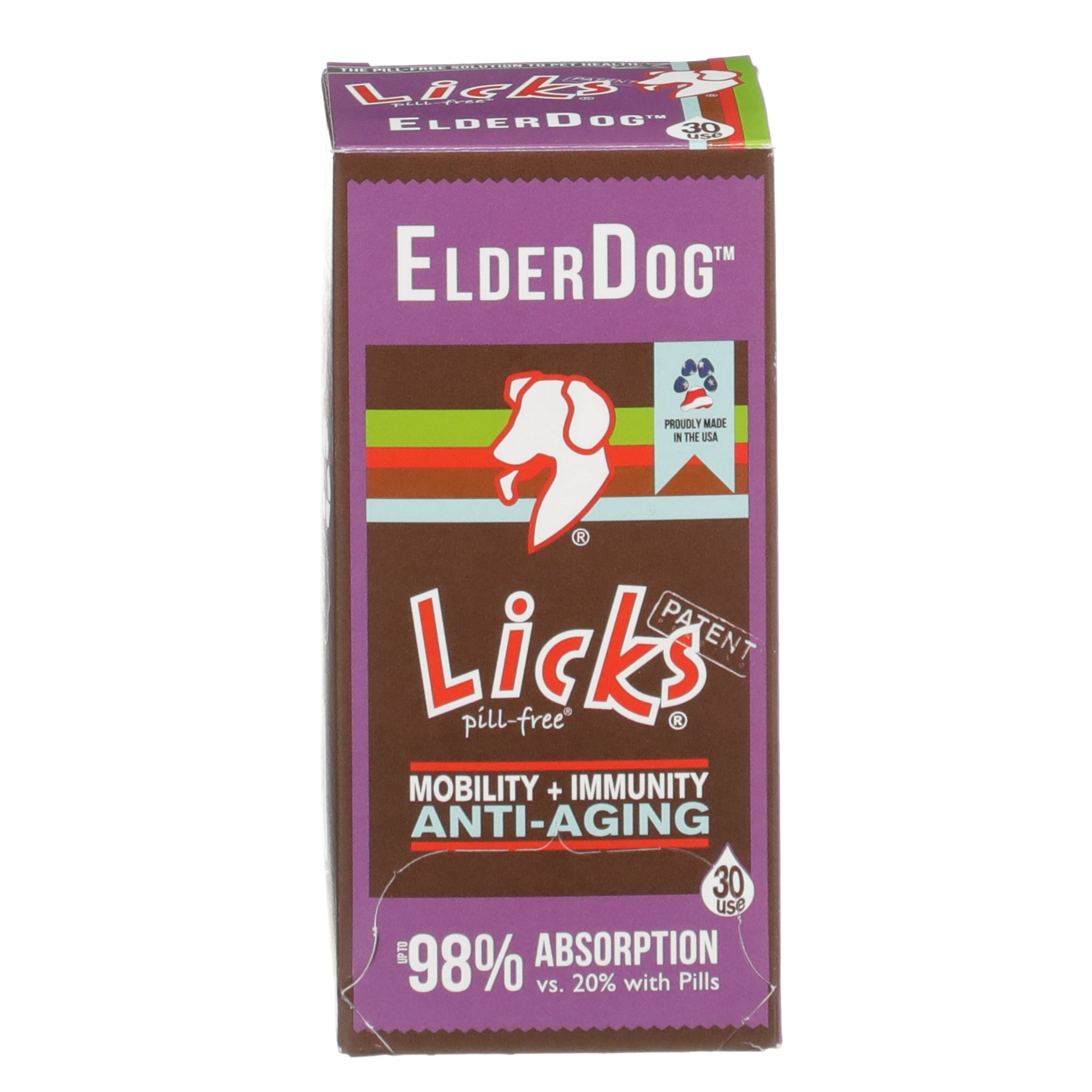 Licks Pill-Free ElderDog - Older Dog Vitamins and Supplements - Joint & Immune Support Supplements for Dogs - Dog Coat & Digestion Supplement for Senior Dogs - Gel Packets - Roasted Chicken, 30 Use