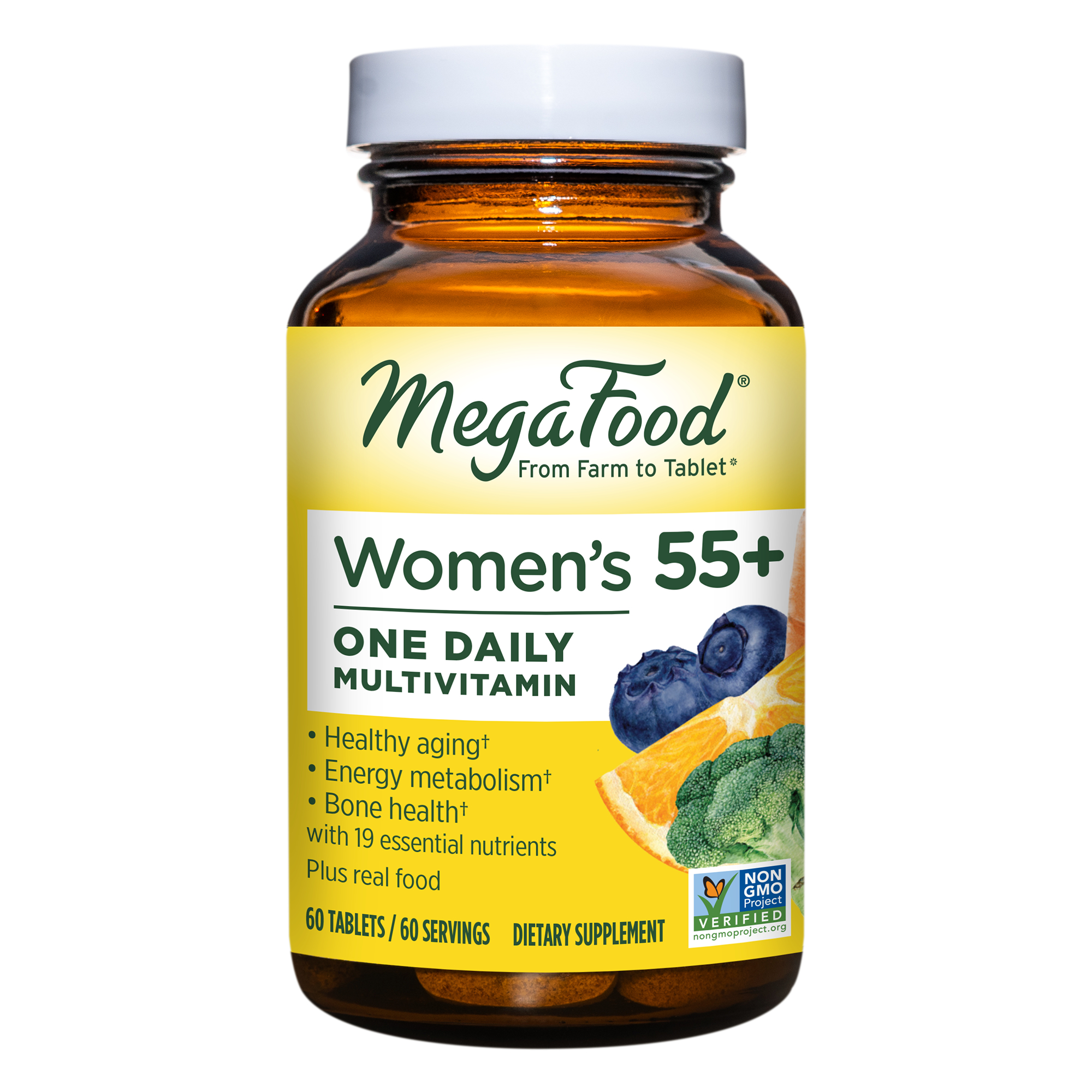 MegaFood, Women Over 55 One Daily, Supports Optimal Health and Wellbeing, Multivitamin and Mineral Dietary Supplement, Vegetarian, 60 Tablets