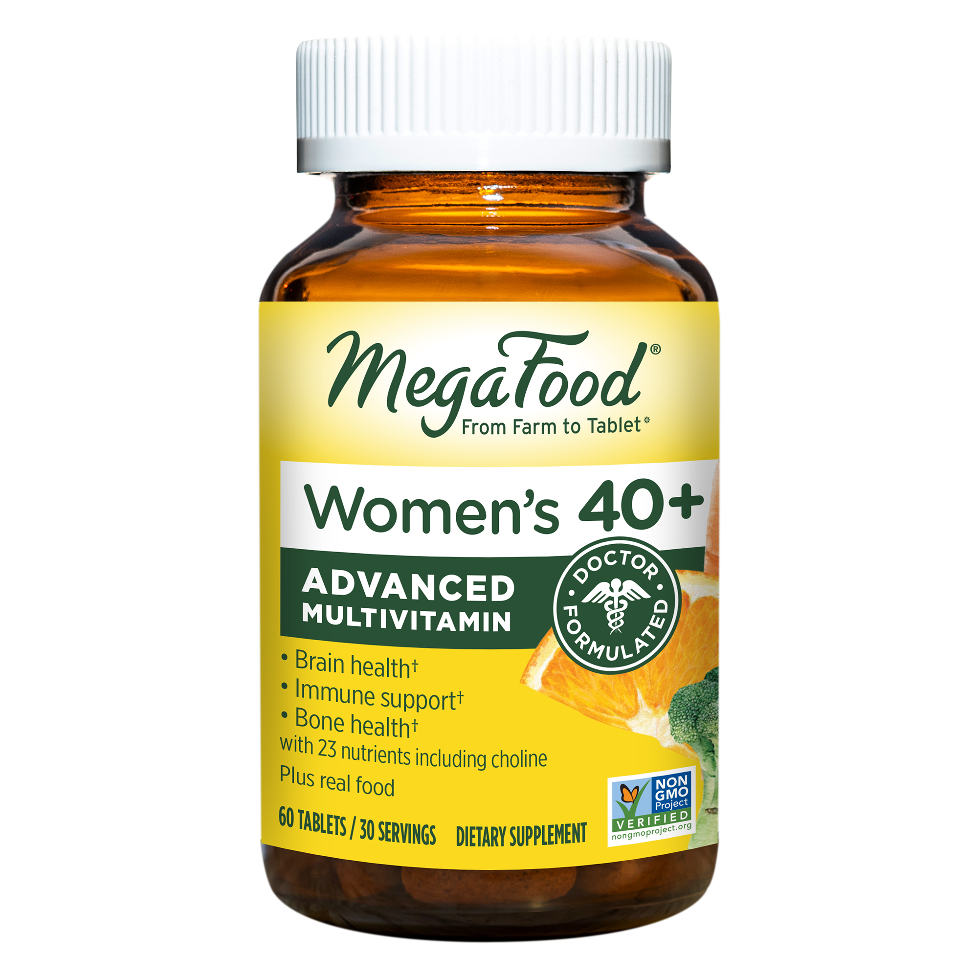 MegaFood, Multi for Women 40+, Supports Optimal Health and Wellbeing, Multivitamin and Mineral Dietary Supplement, Gluten Free, Vegetarian, 60 Tablets
