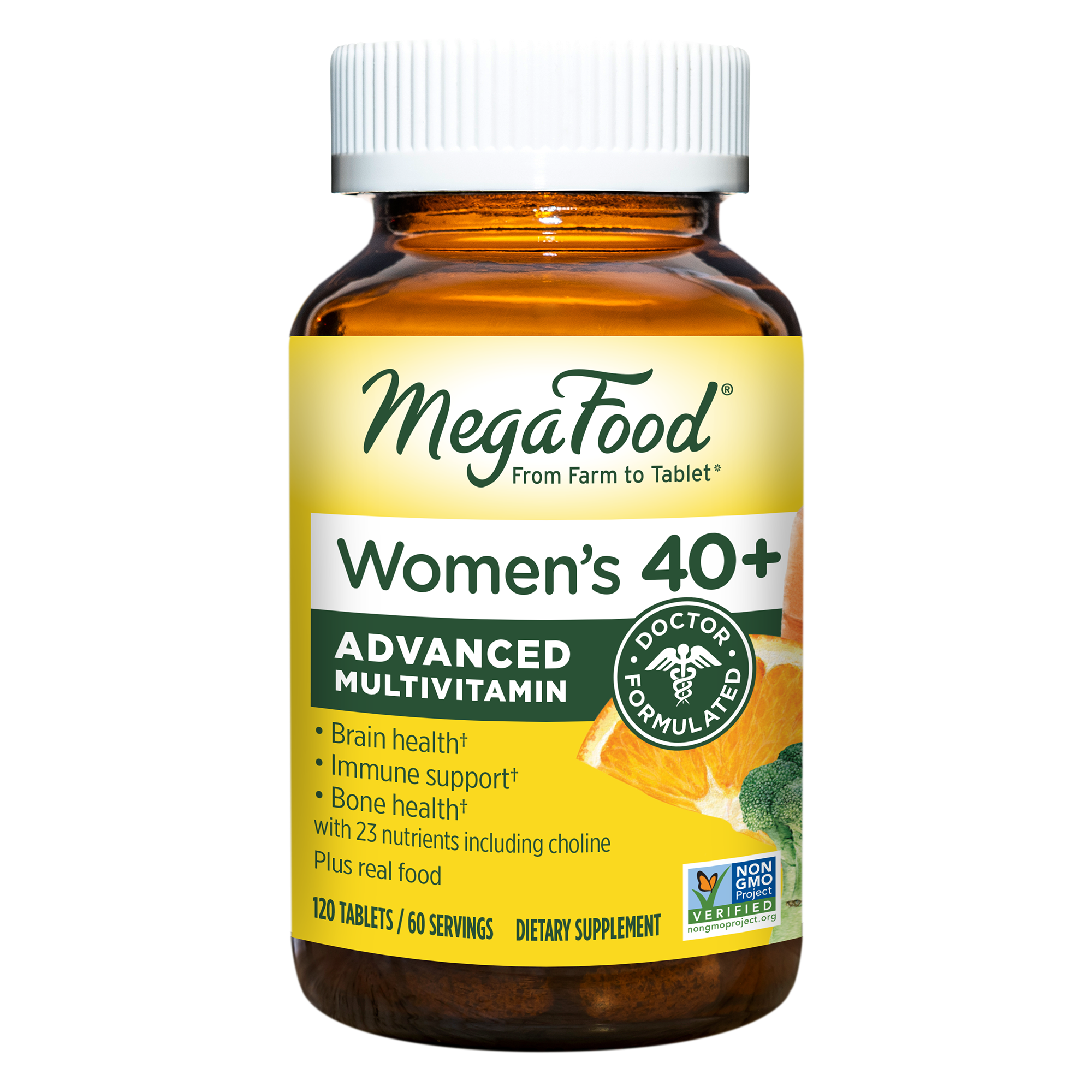 MegaFood, Multi for Women 40+, Supports Optimal Health and Wellbeing, Multivitamin and Mineral Dietary Supplement, Gluten Free, Vegetarian, 120 Tablets