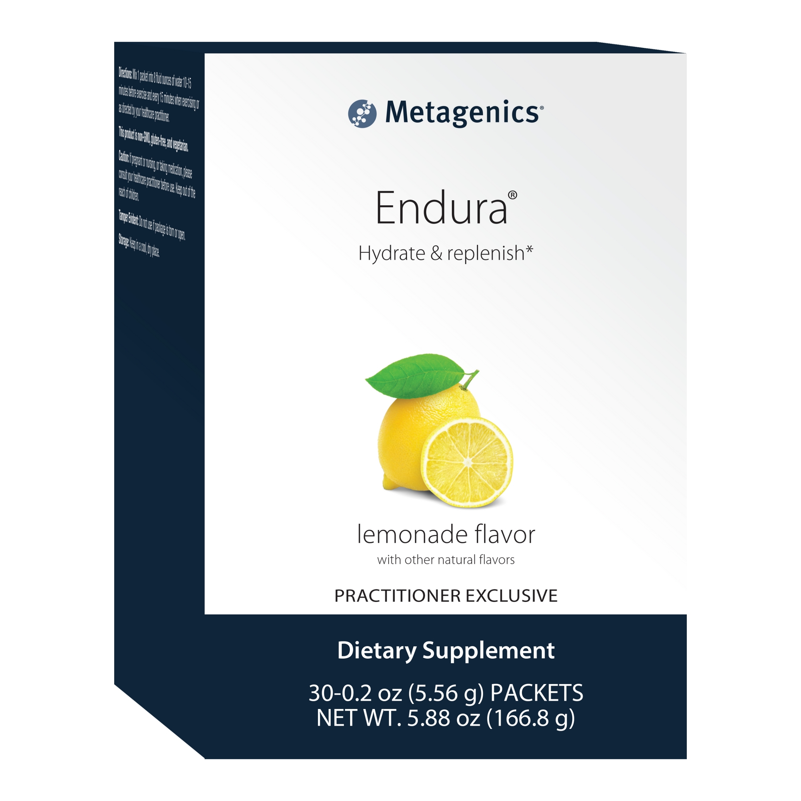 Metagenics Endura Hydrating Drink Mix to Support Fluid Balance and Restore Key Electrolytes, Zero Sugar, No Artificial Sweeteners - Lemonade Flavor, 30 Servings