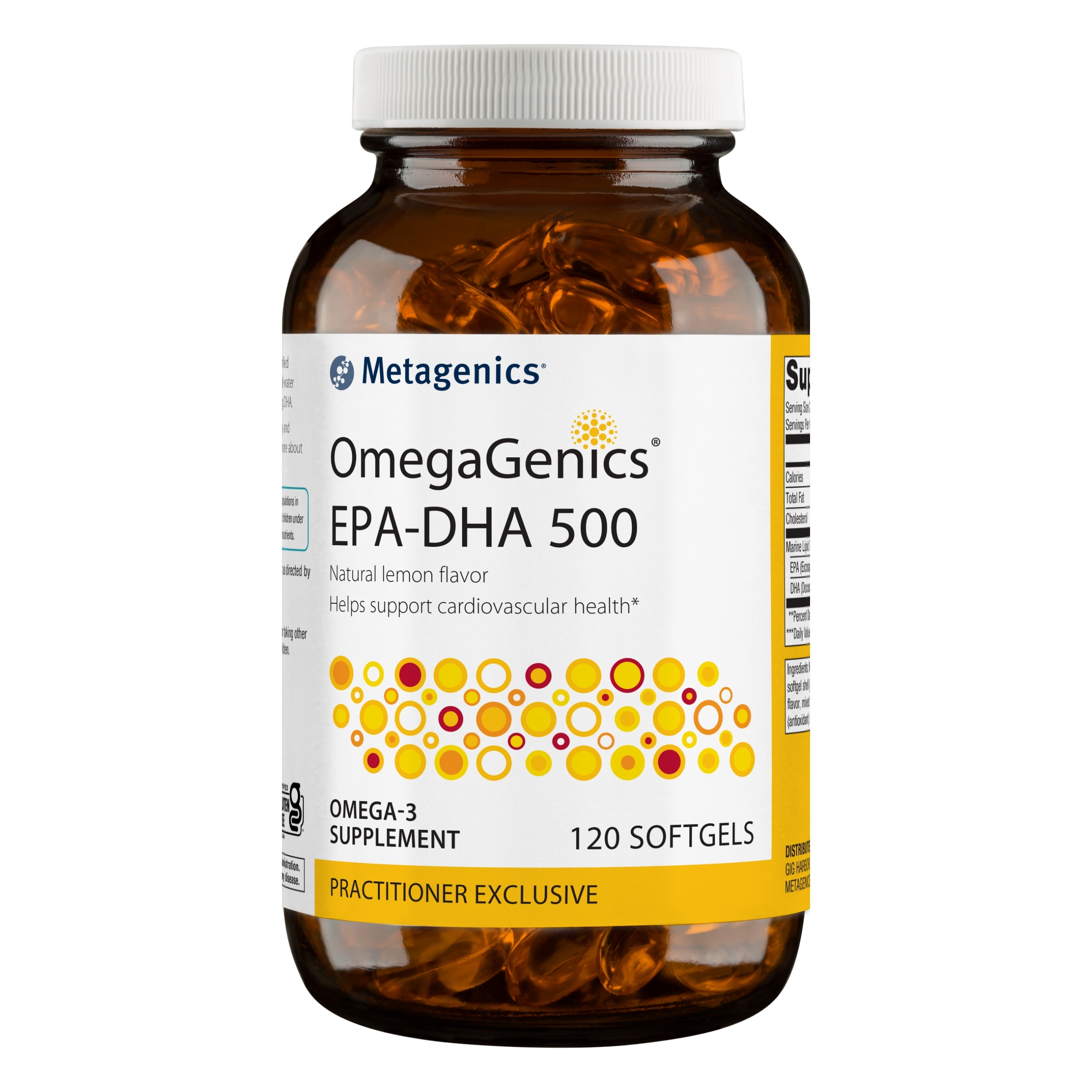 Metagenics OmegaGenics EPA-DHA 500mg - Daily Omega 3 Fish Oil Supplement to Support Cardiovascular, Musculoskeletal and Immune System Health - 120 Count