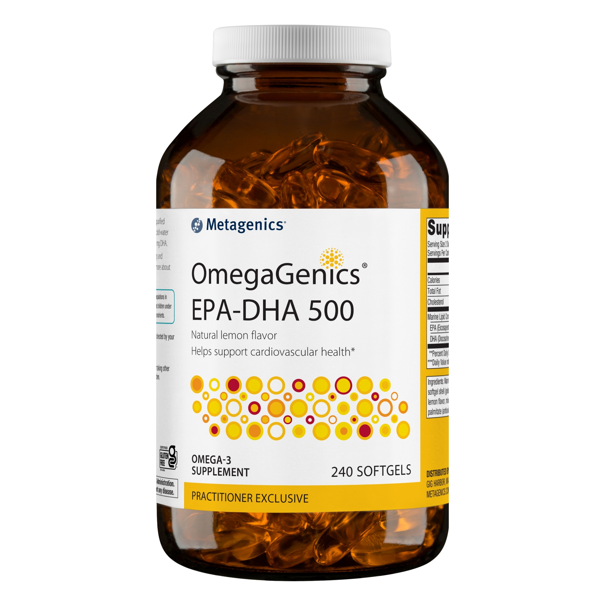 Metagenics OmegaGenics EPA-DHA 500mg - Daily Omega 3 Fish Oil Supplement to Support Cardiovascular, Musculoskeletal and Immune System Health - 240 Count
