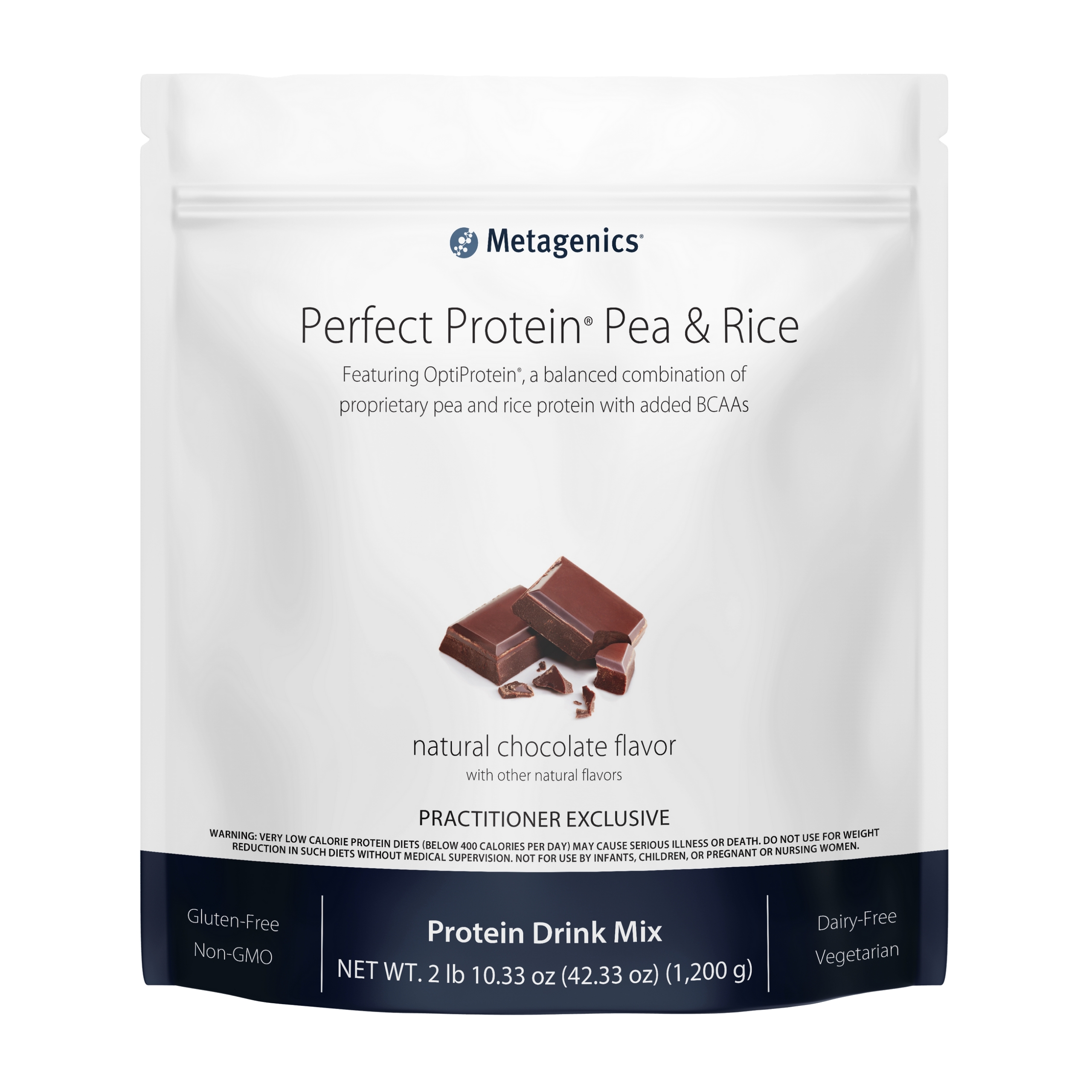 Metagenics Perfect Protein Pea & Rice - Featuring OptiProtein, a Balanced Combination of Proprietary Pea and Rice Protein with Added BCAAs, Chocolate Flavor | 30 Servings