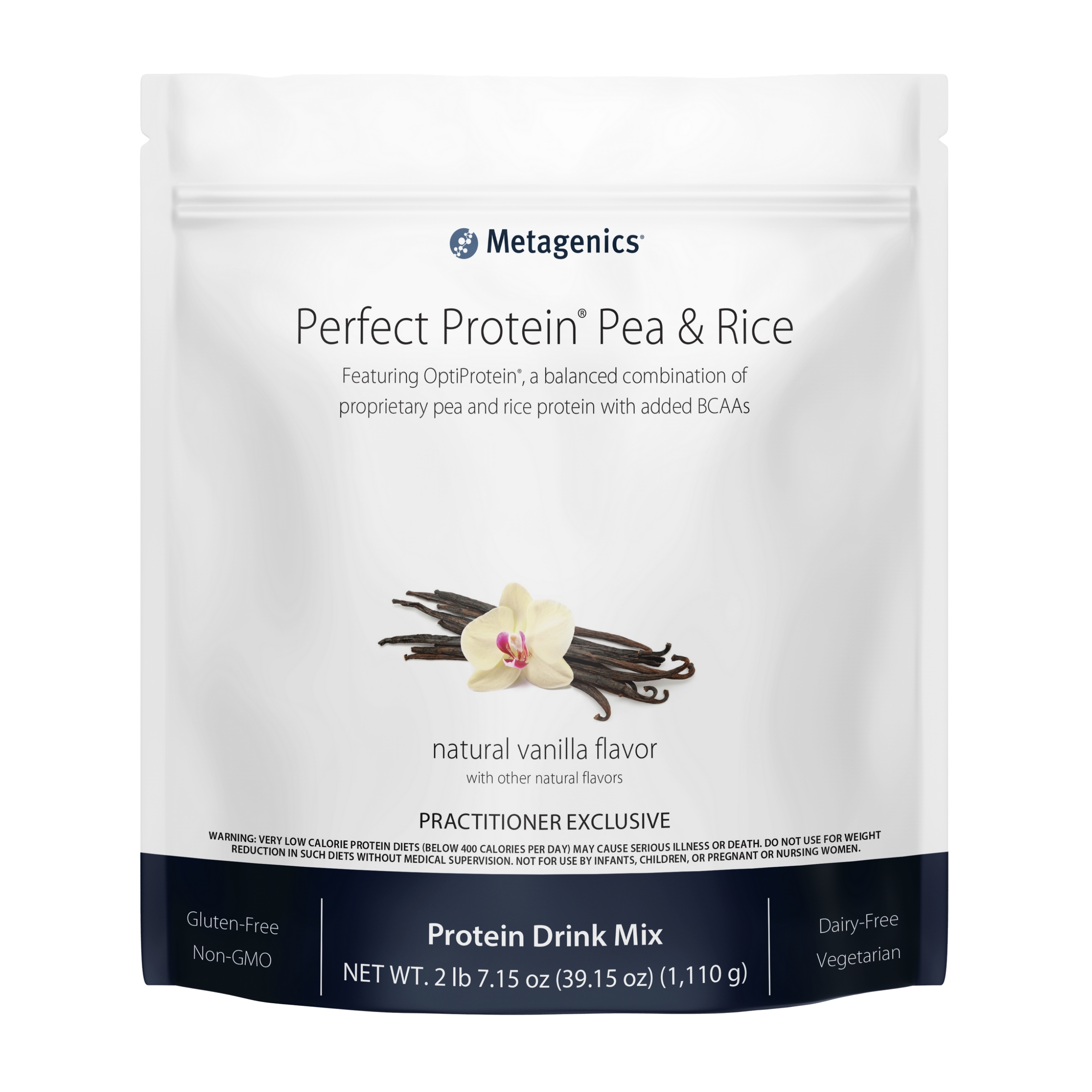Metagenics Perfect Protein Pea & Rice - Featuring OptiProtein, a Balanced Combination of Proprietary Pea and Rice Protein with Added BCAAs, Vanilla Flavor | 30 Servings