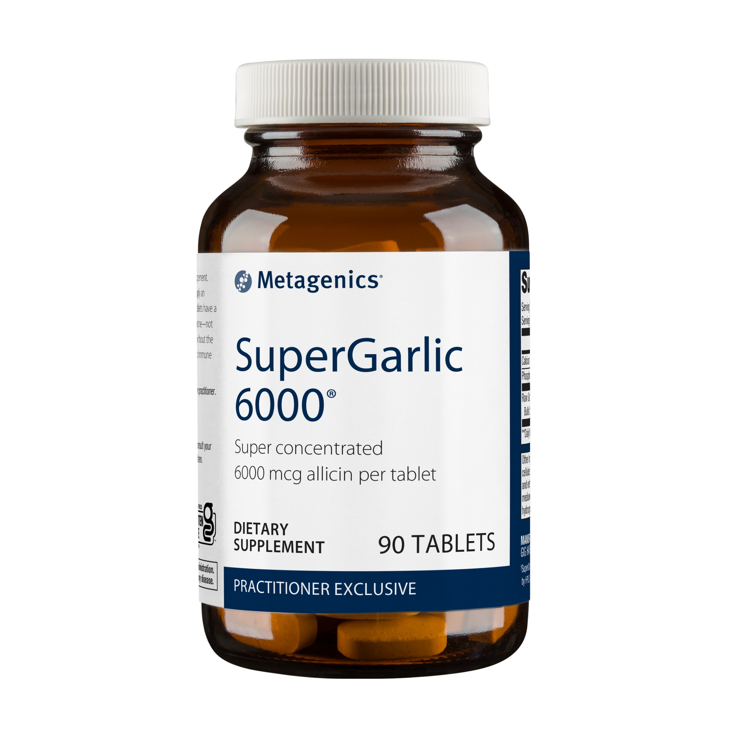 Metagenics SuperGarlic 6000, Concentrated Garlic Supplement, 6000 mcg Allicin Per Tablet to Help Support Healthy Triglycerides - 90 Count