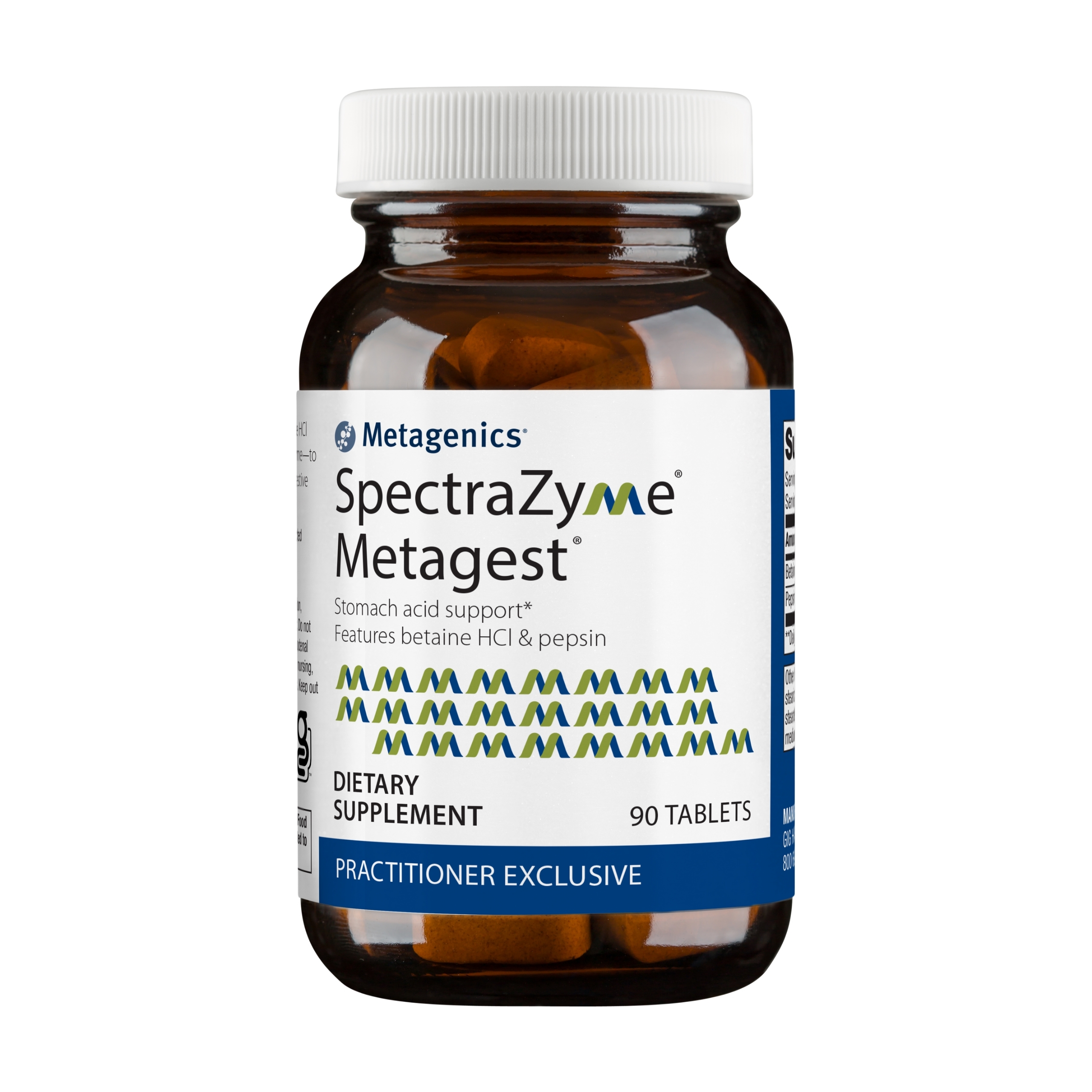 Metagenics SpectraZyme Metagest Supplement with Betaine HCL and Pepsin to Help Stomach Acid Support - 90 Tablets