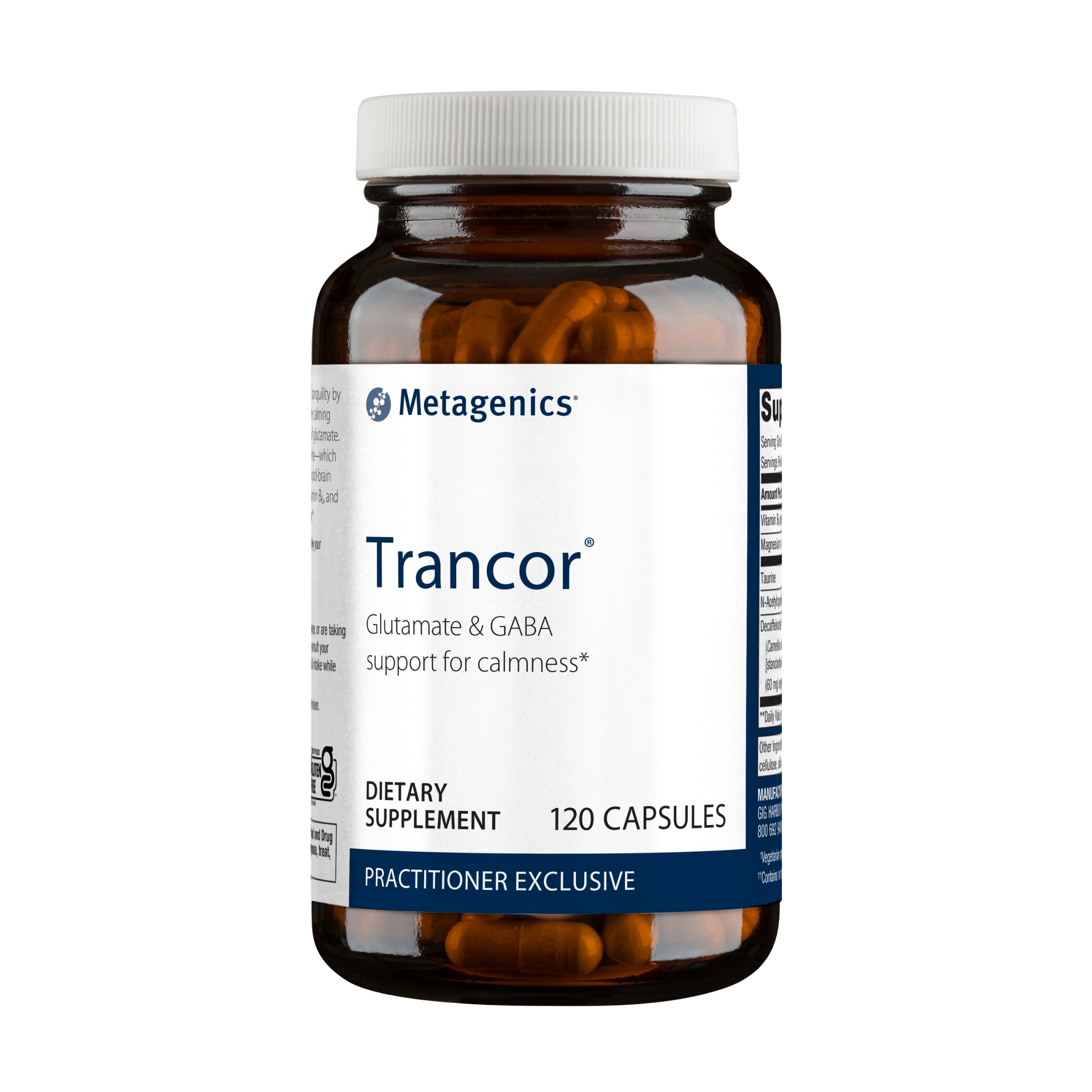Metagenics Trancor, Glutamate & GABA Balance Supplement with NAC and Taurine to Help Promote Calmness - 120 Capsules, 60 Servings