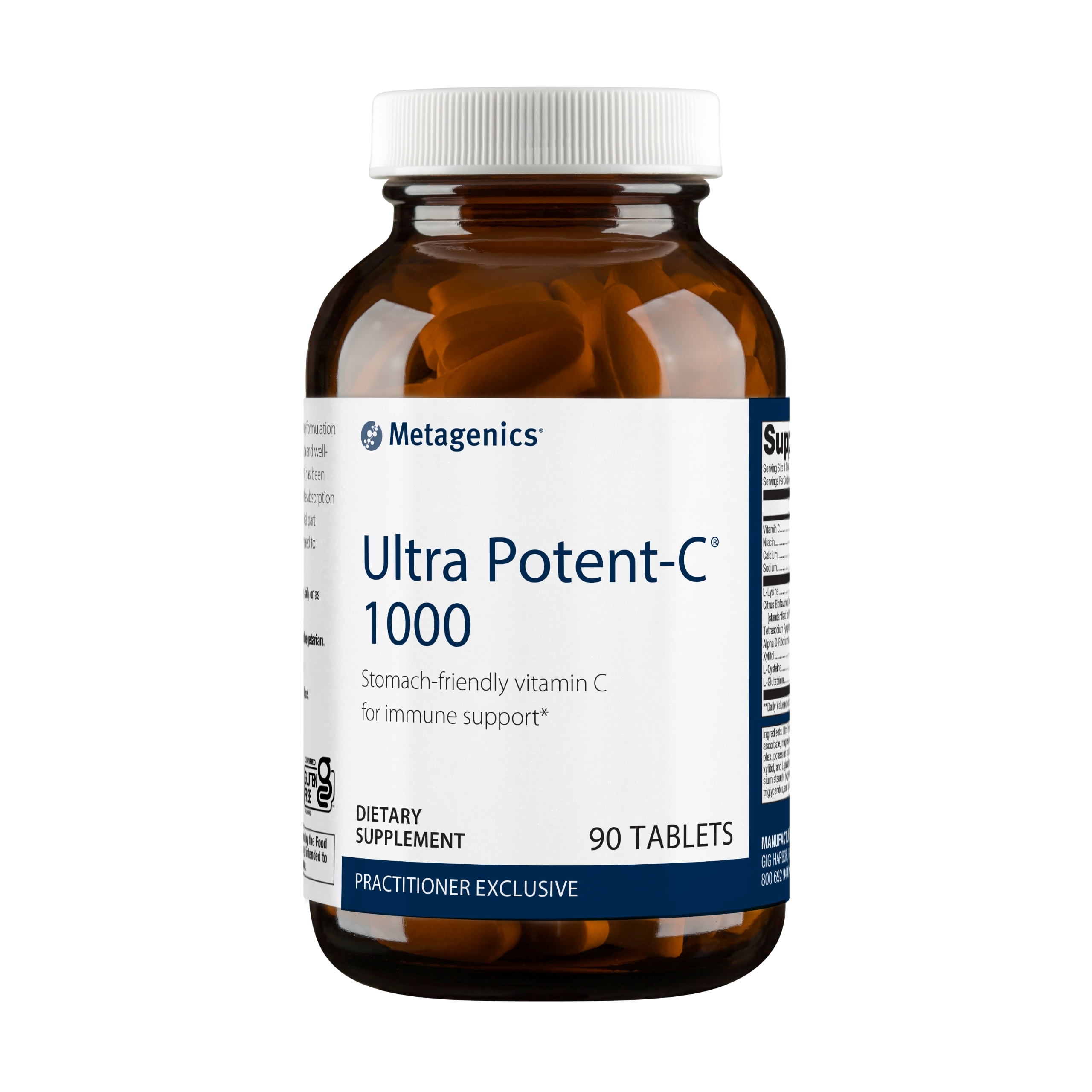 Metagenics Ultra Potent-C Vitamin C 1000mg - Gentle, Buffered Vitamin C Supplement for Immune Support, Designed to Help Prevent Stomach Upset - 90 Count