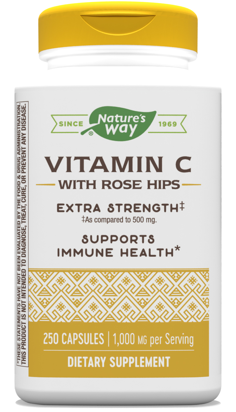 Vitamin C with Rose Hips; 1000 mg Vitamin C per Serving; 250 Capsules