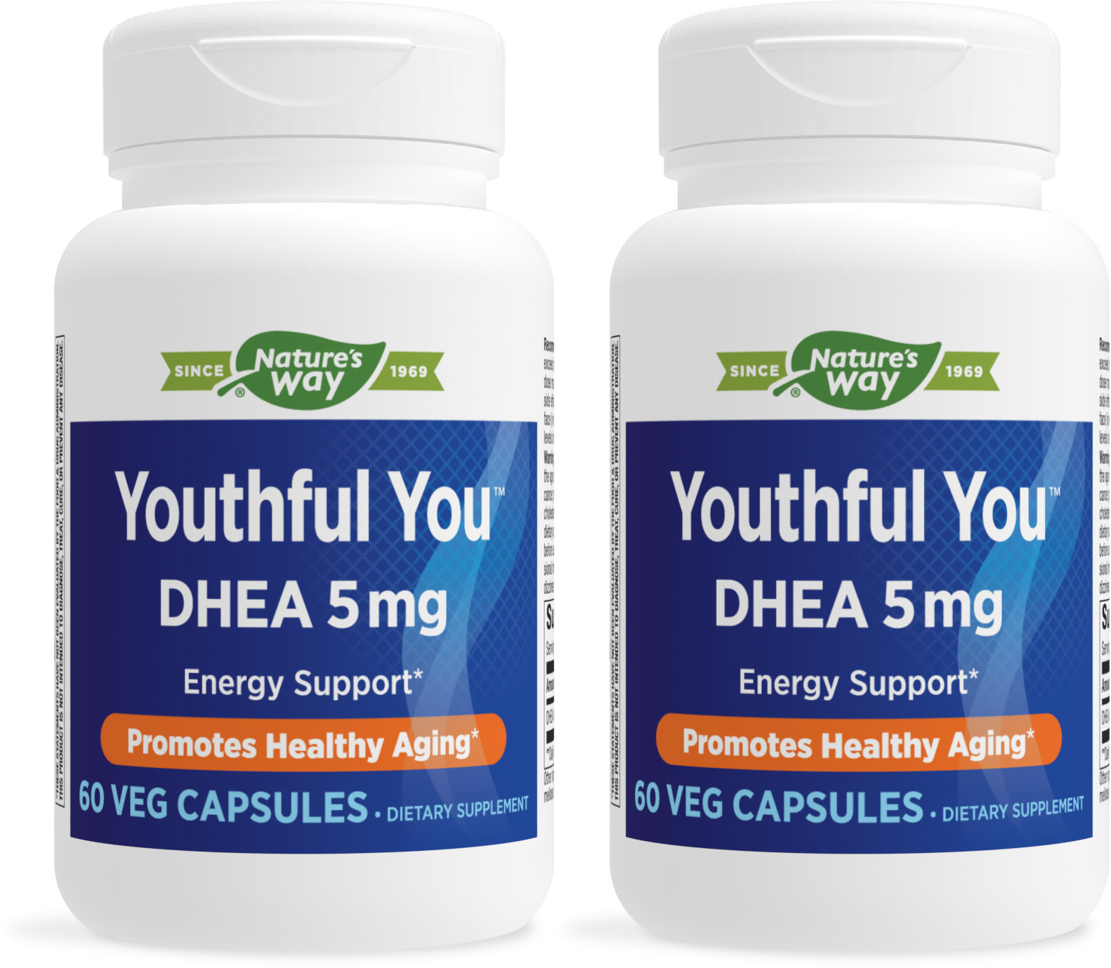 Nature's Way Youthful You DHEA, 5mg per Serving, Energy Support*, Healthy Aging*, 60 Capsules - 2 Pack