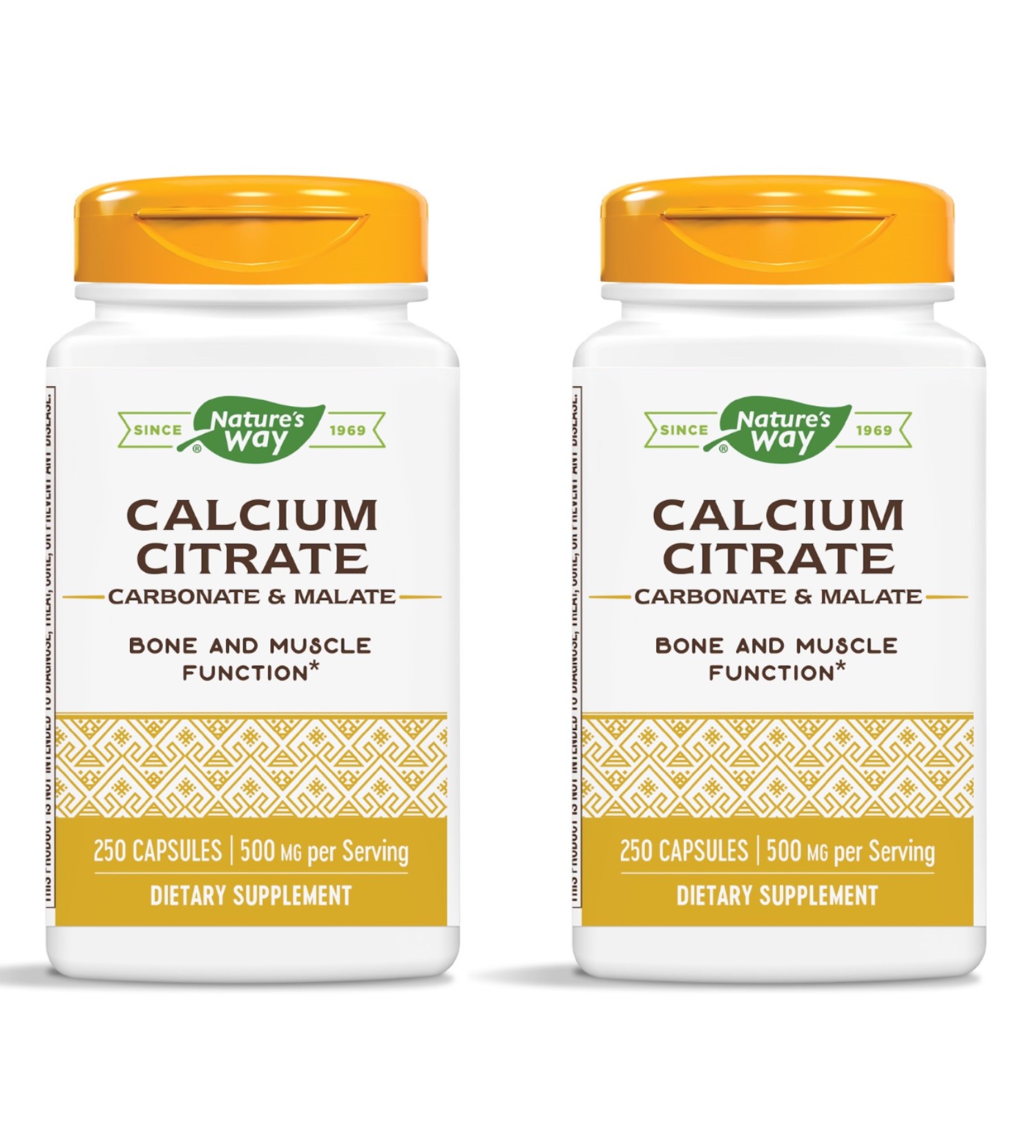 Nature's Way Calcium Citrate, Carbonate & Malate, 250 Capsules (Pack of 2)