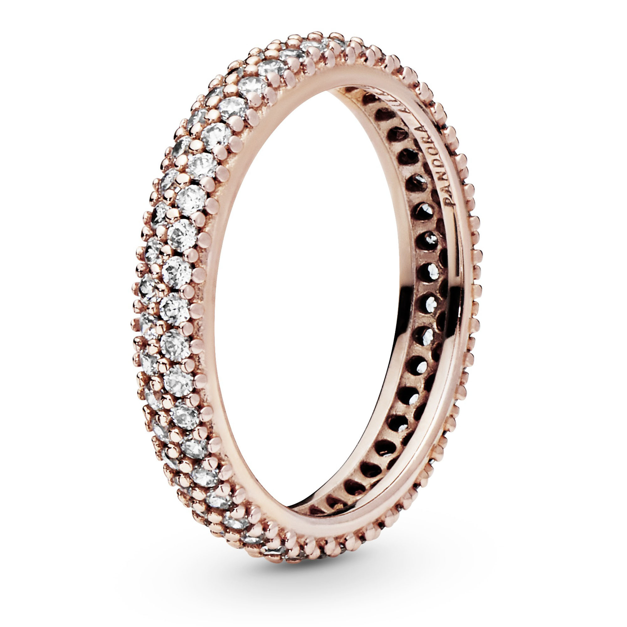 PANDORA Jewelry Inspiration Within Cubic Zirconia Ring in Rose, Size 5, With Gift Box