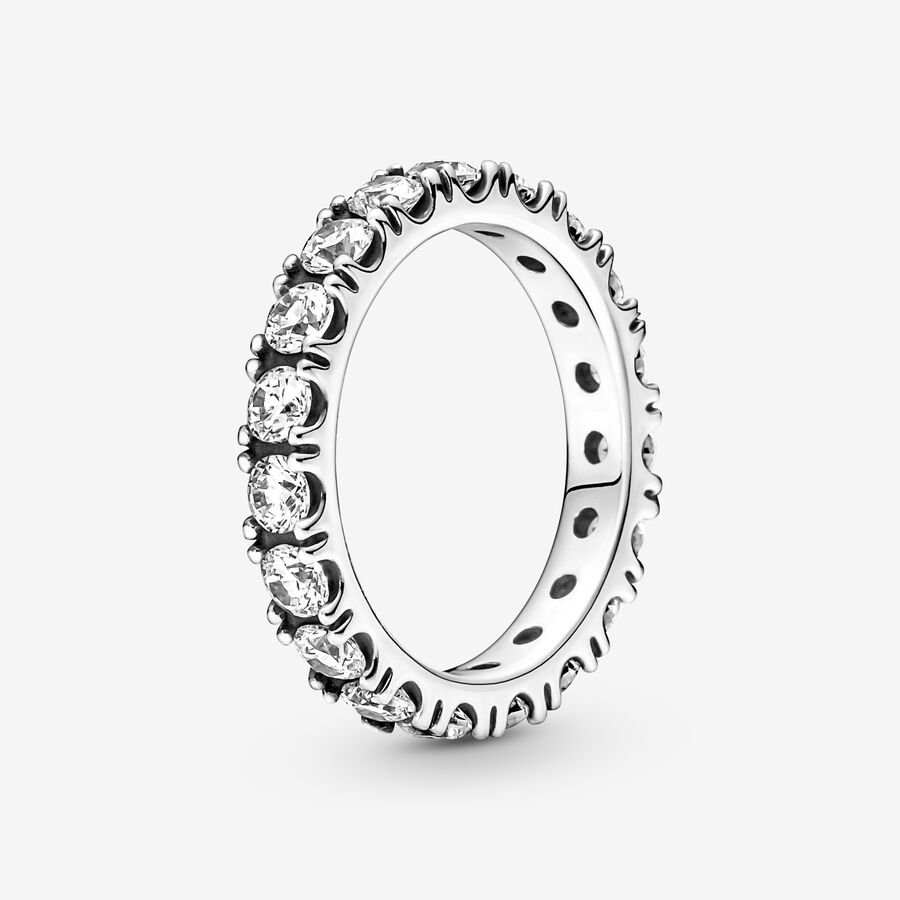 PANDORA Jewelry Sparkling Row Eternity Ring for Women - Sterling Silver with Cubic Zirconia - Size 7, With Gift Box