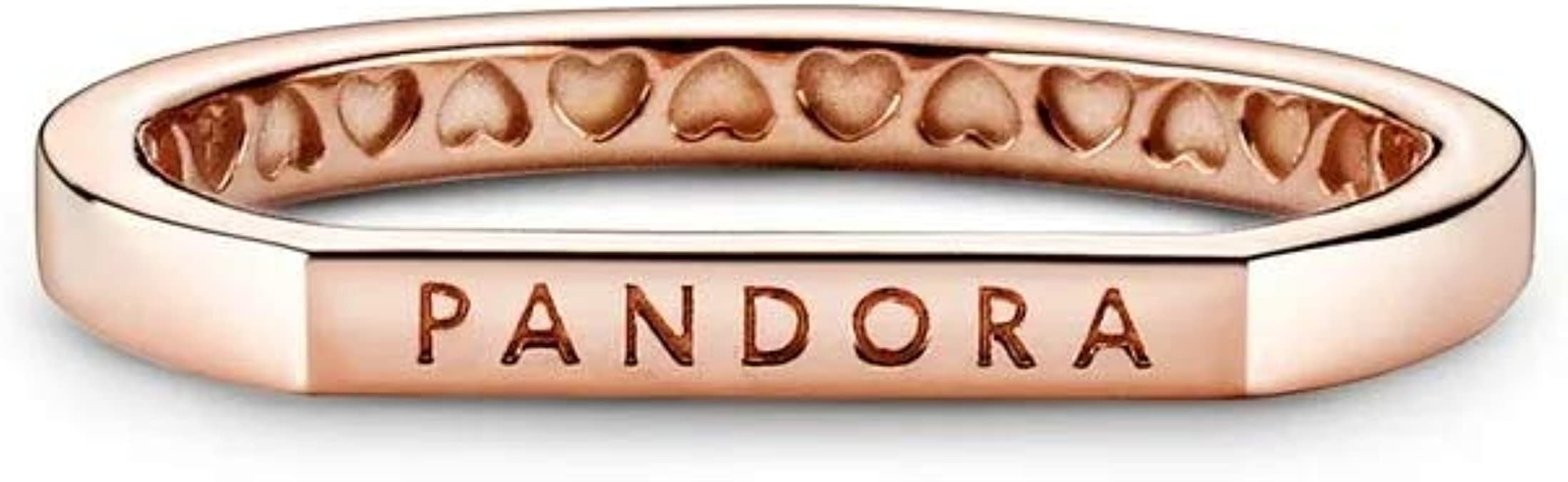 Pandora Logo Bar 18k Gold Plated Pandora Shine Collection Ring, Size US-4.5-169048C00-48, With Gift Box