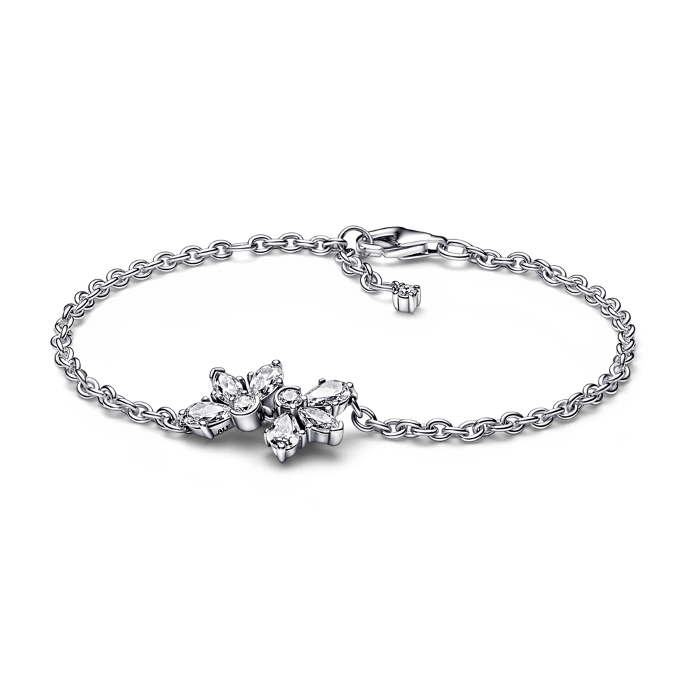 Pandora Sparkling Herbarium Cluster Chain Bracelet, 7.1 in,With Gift Box