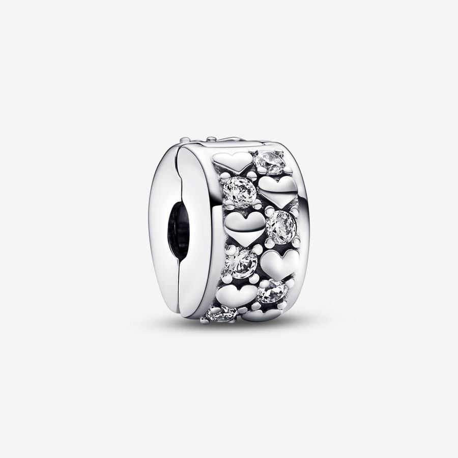 PANDORA Infinite Hearts Sparkling Clip Charm, With Gift Box