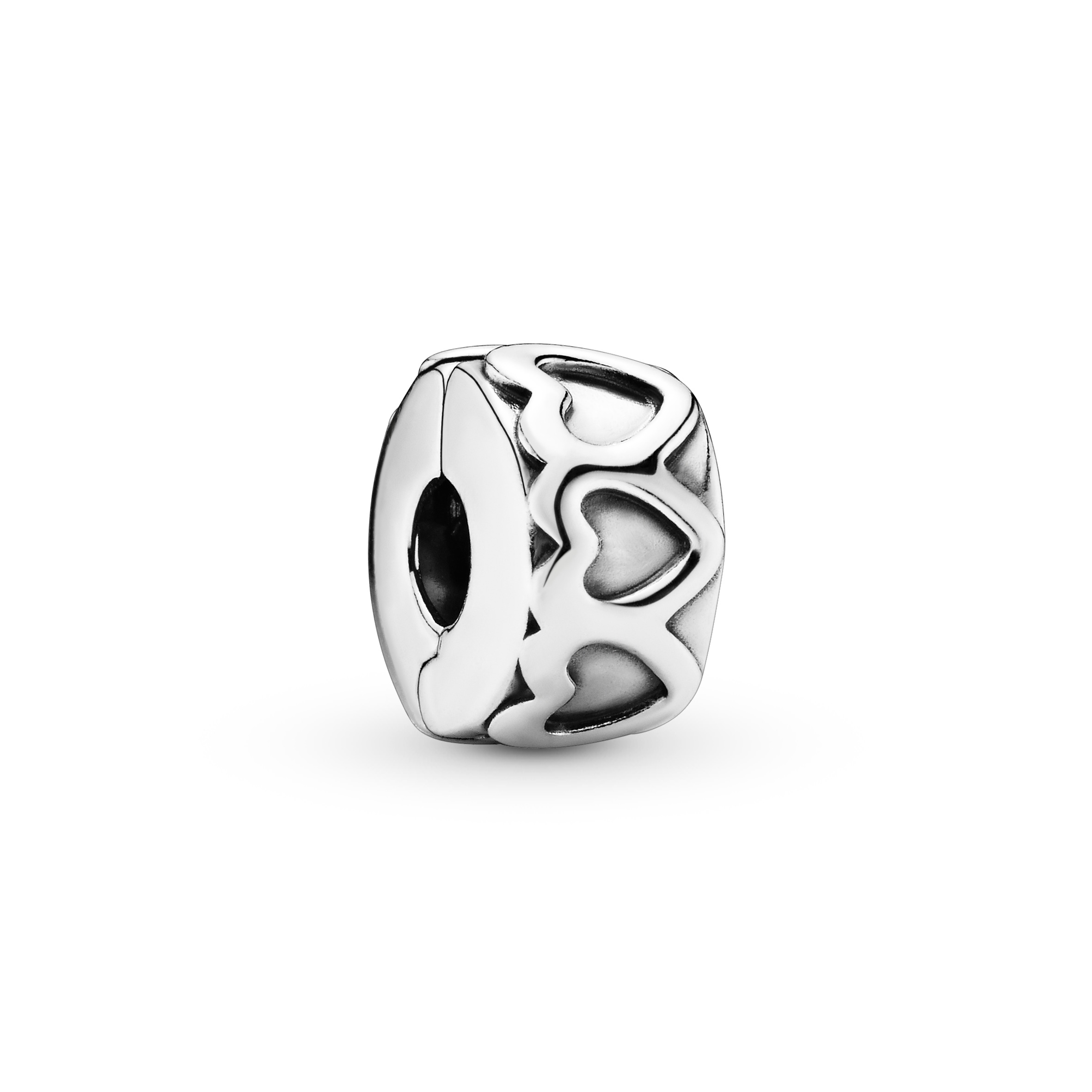 Pandora Jewelry Row of Hearts Sterling Silver Charm, With Gift Box ...