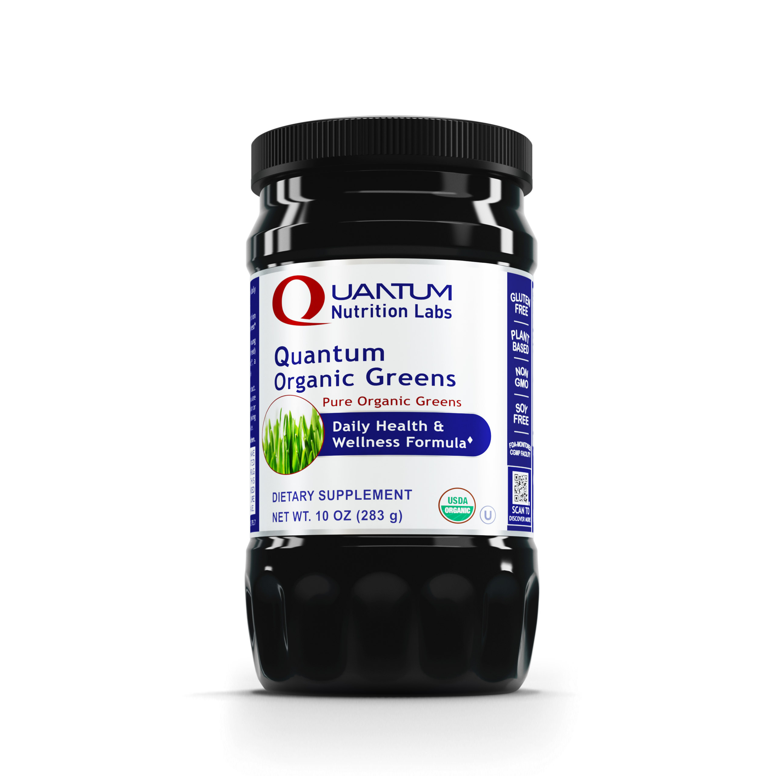 Quantum Greens, 10oz Powder - Super Nutrition Greens Formula with Grass-Plus Blend for Quantum-State Health and Vitality Support
