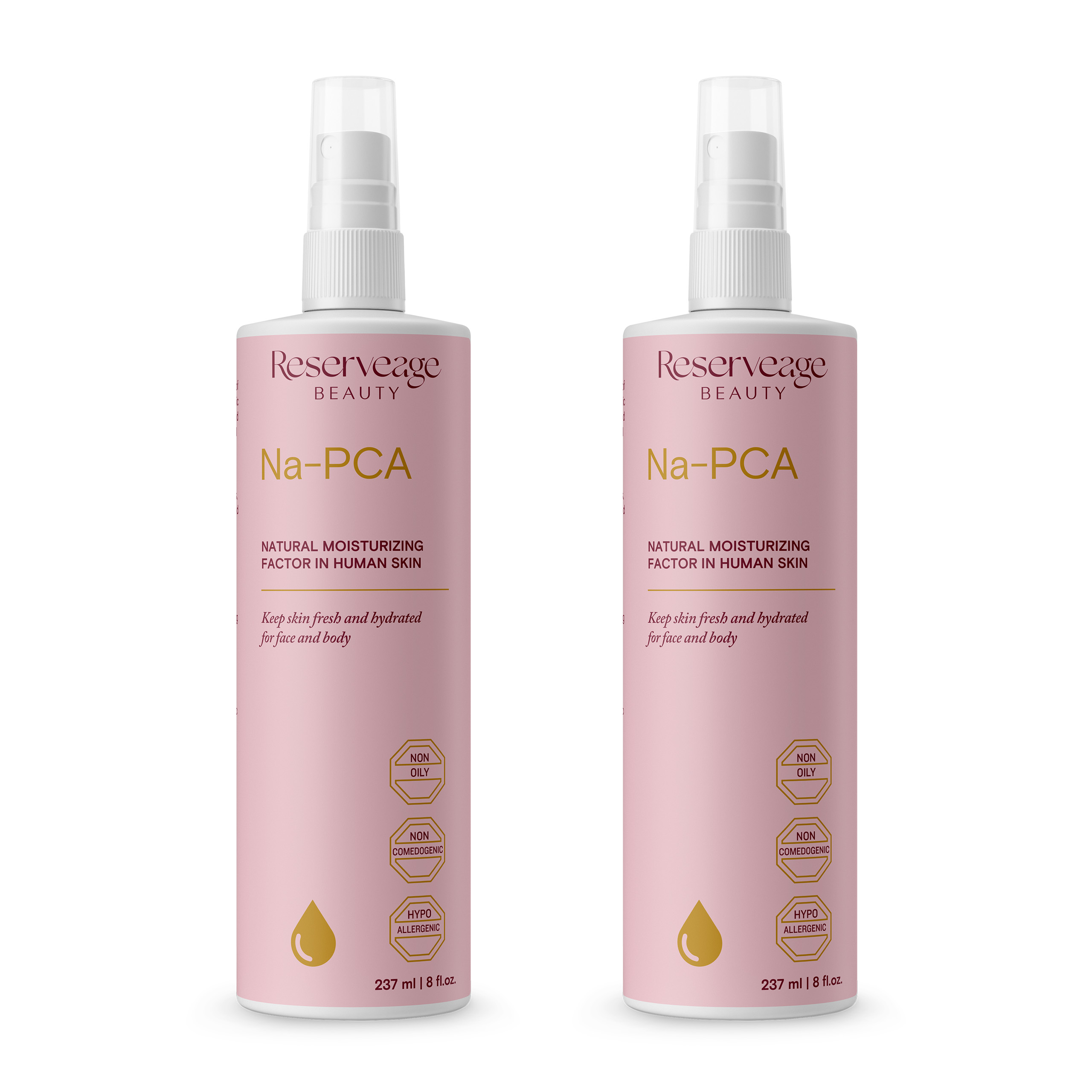 Reserveage Na-PCA Spray - Moisturizing Body Lotion for Dry Skin - Anti Aging Face Moisturizer for Women and Men with Eucalyptus Essential Oil, 8 Fl Oz (Pack of 2)