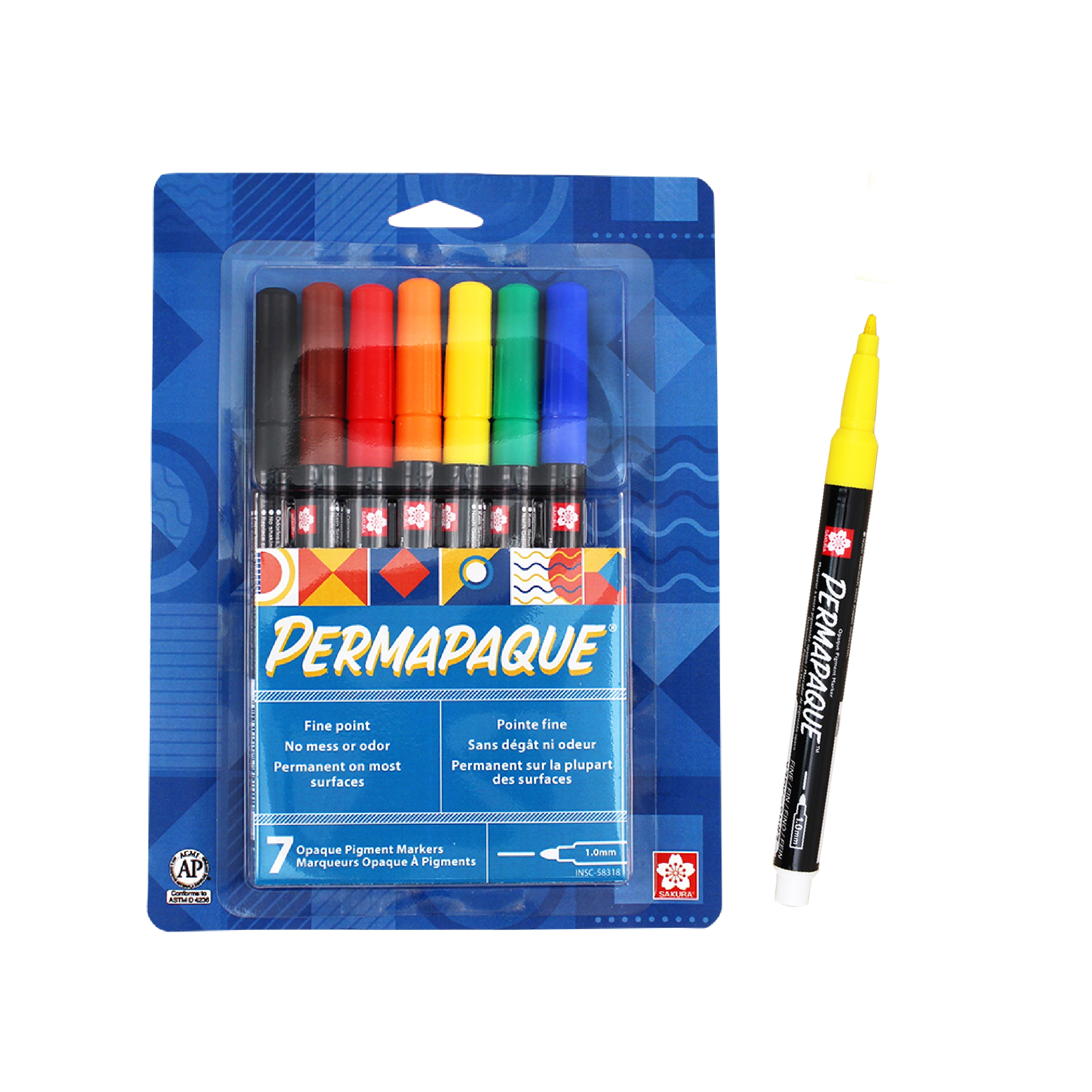 Sakura Permapaque Fine Point Opaque Paint Markers, 7 Count, Metallic, 7 Count