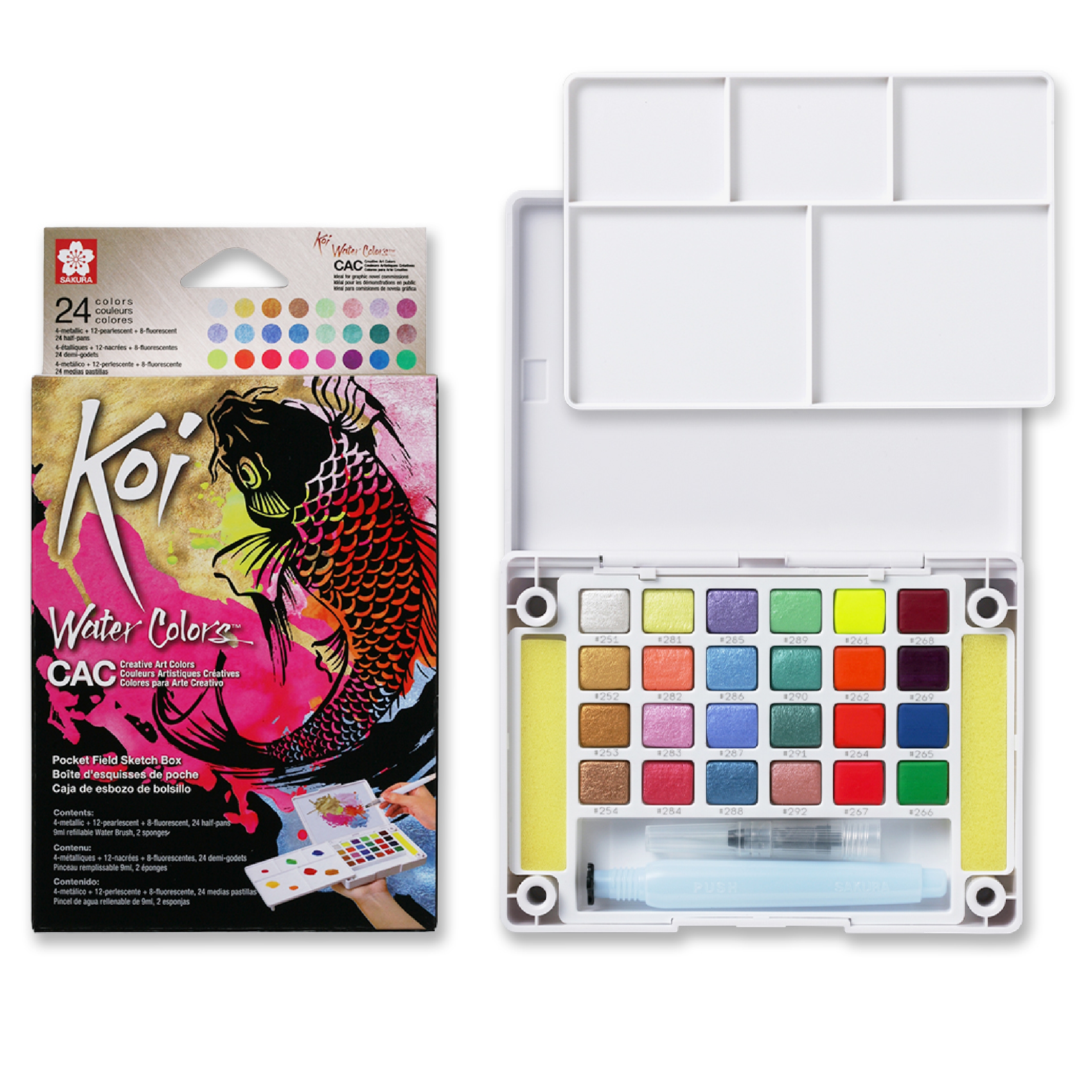 Sakura Pocket Set Koi Watercolor Kit, 24 Colors Count