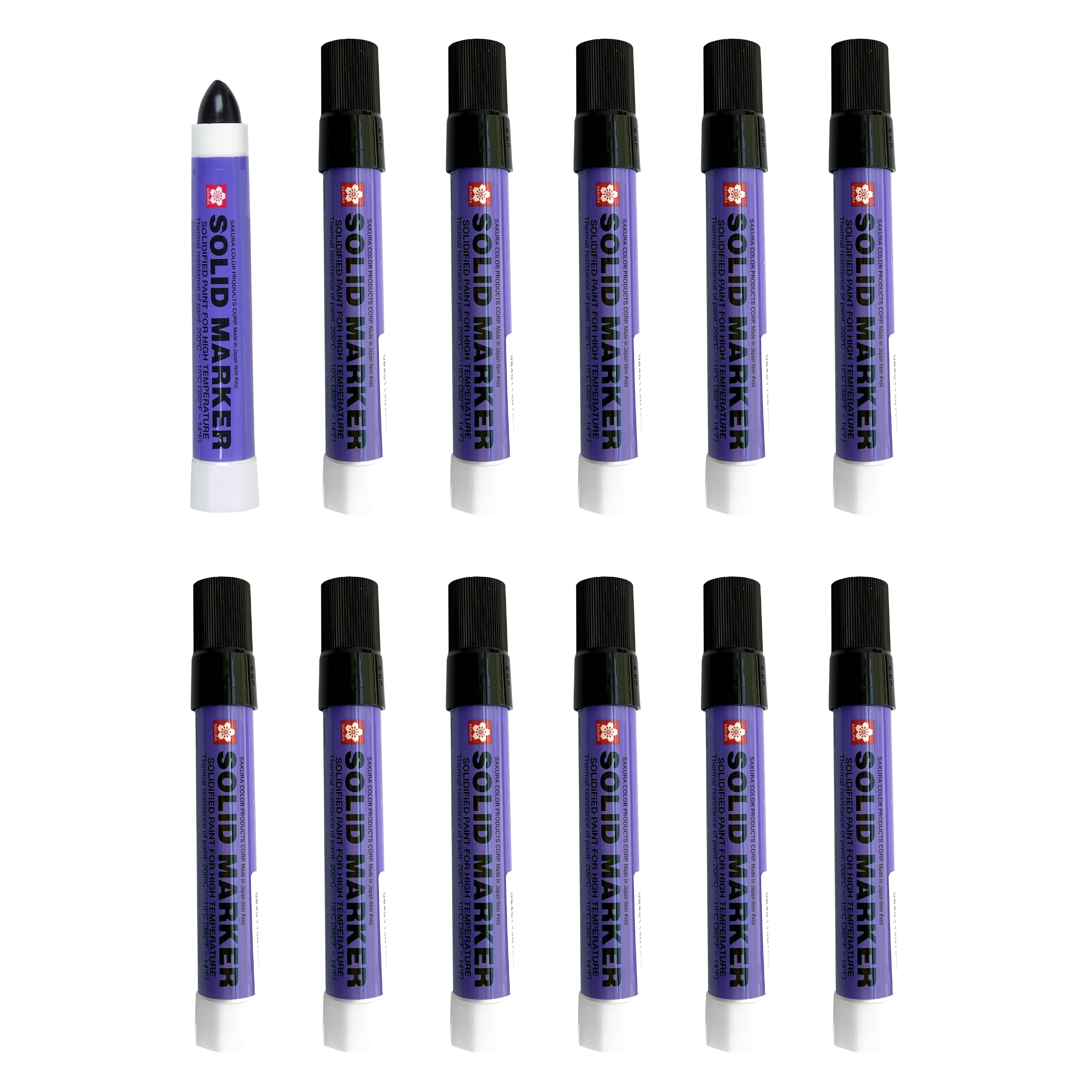 SAKURA - XSC-49 Sakura Solidified Paint Solid Marker, Black (Box of 12)