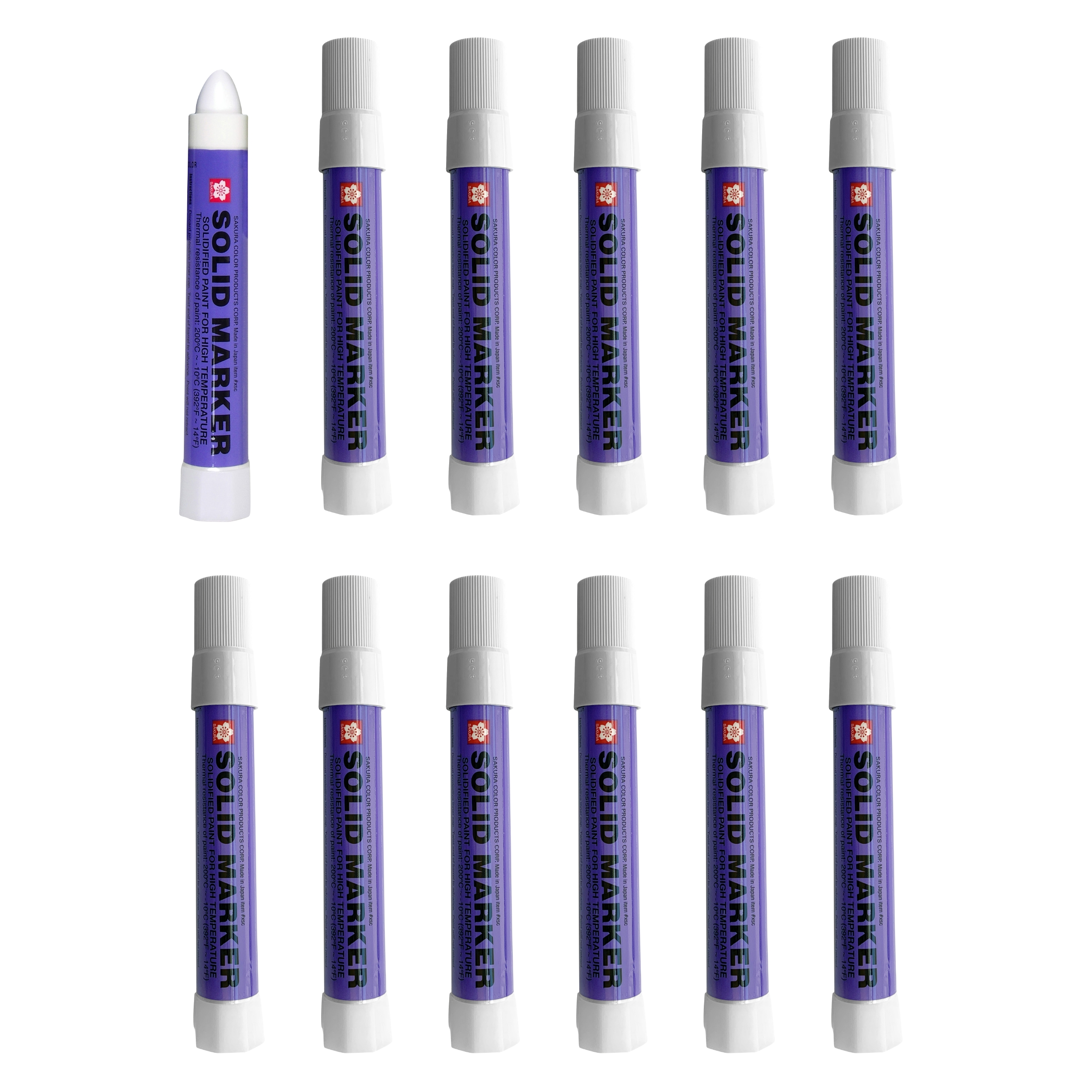 Sakura Solidified Paint Solid Marker, White (Box of 12),XSC-50