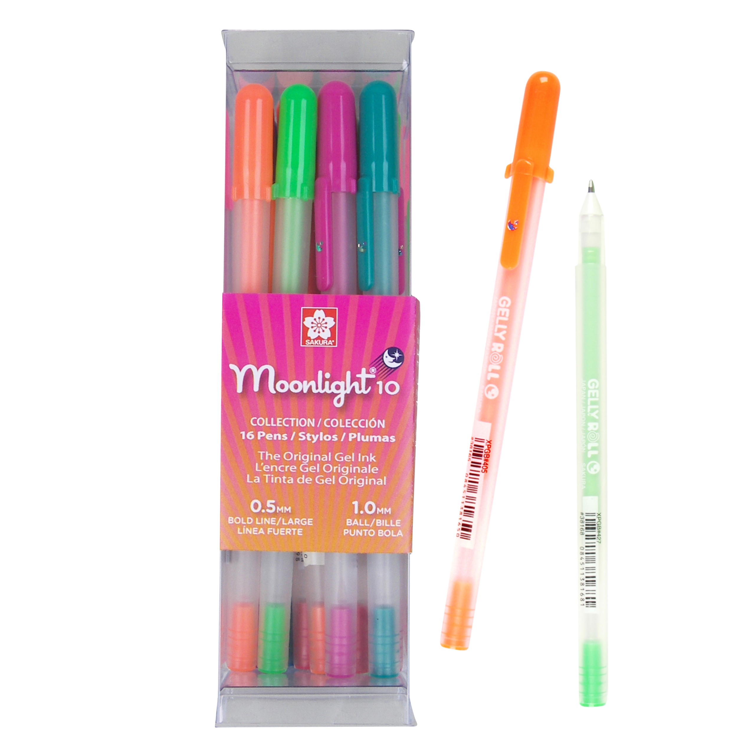 Sakura Gelly Roll Moonlight 16 Pack, 10 Bold point, Bright Opaque Ink Gel Pens, Creamy Smooth Ink, Writes on Dark Paper
