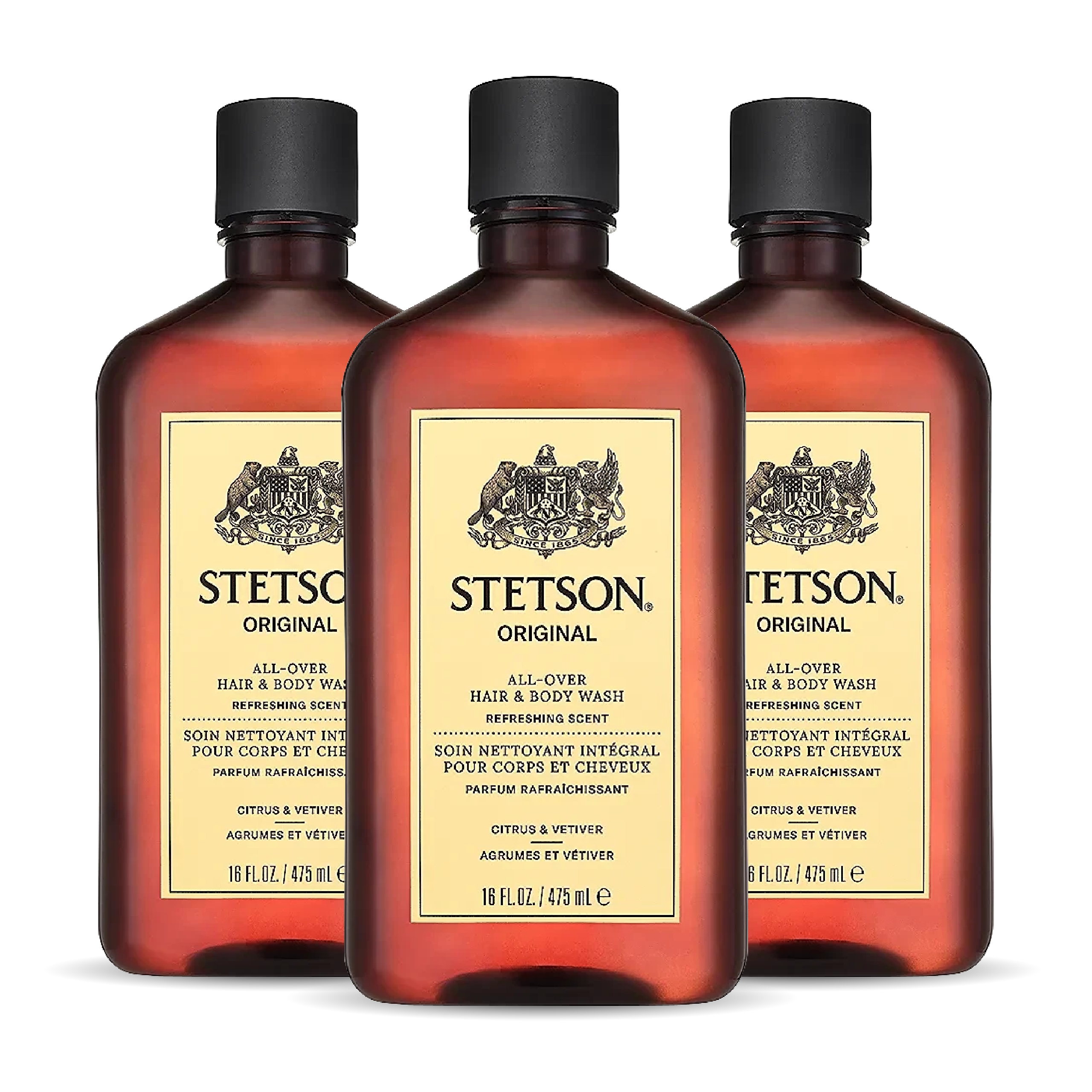 SCENT BEAUTY, Stetson Original All Over Hair & Body Wash - 3 Pack