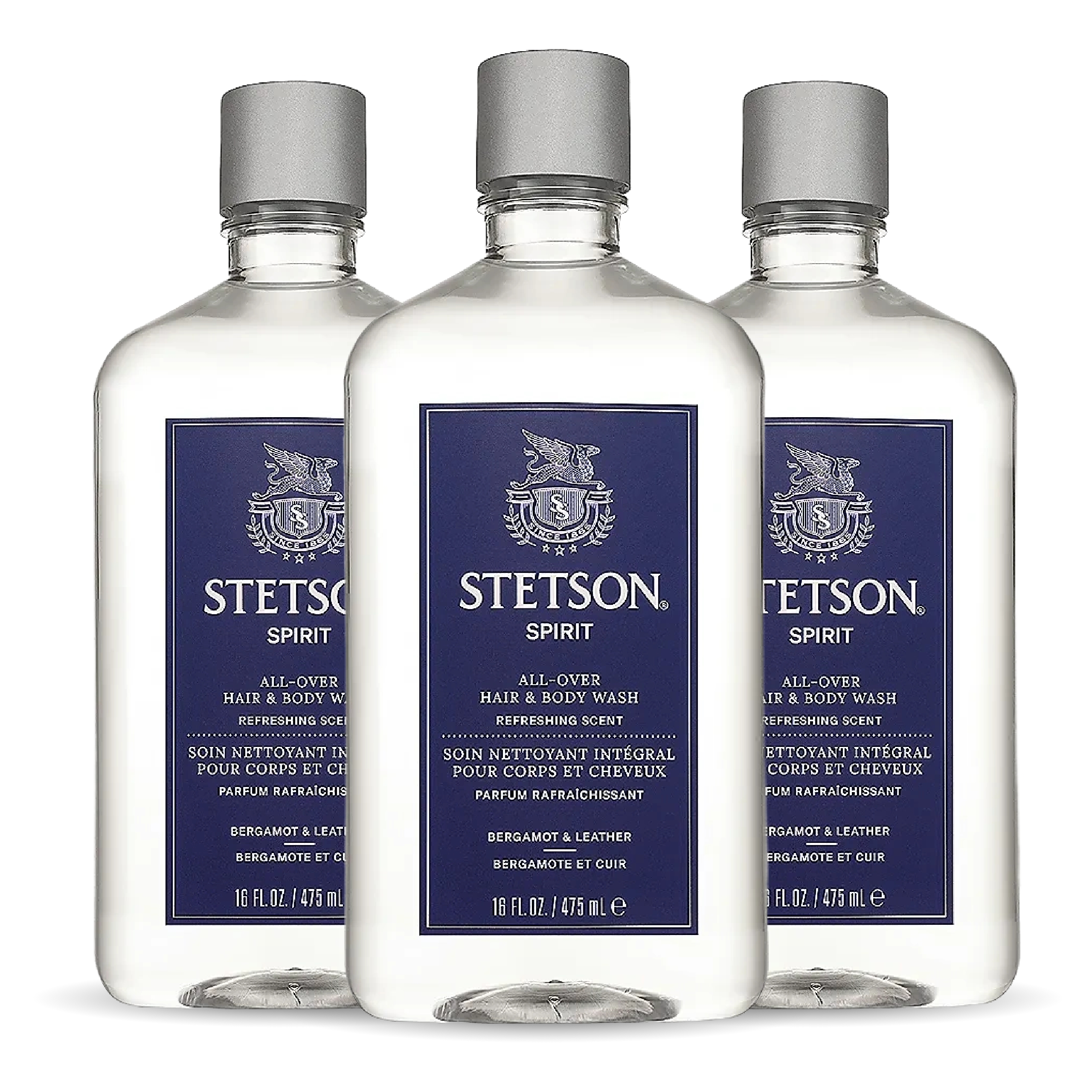 SCENT BEAUTY, Stetson Spirit All Over Hair & Body Wash - 3 Pack
