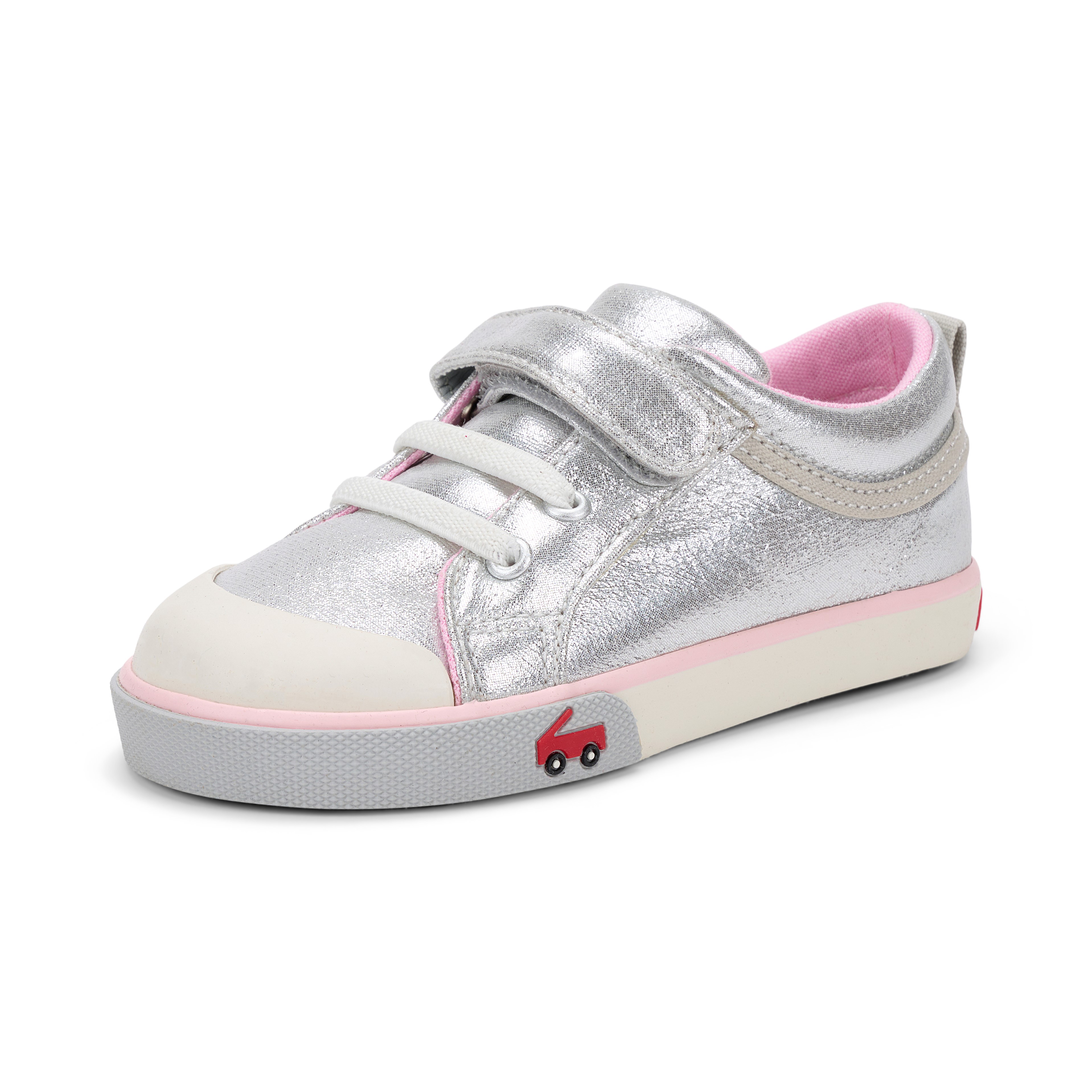 See Kai Run - Kristin Sneaker for Little Kids, Silver/Pink, Toddler 9