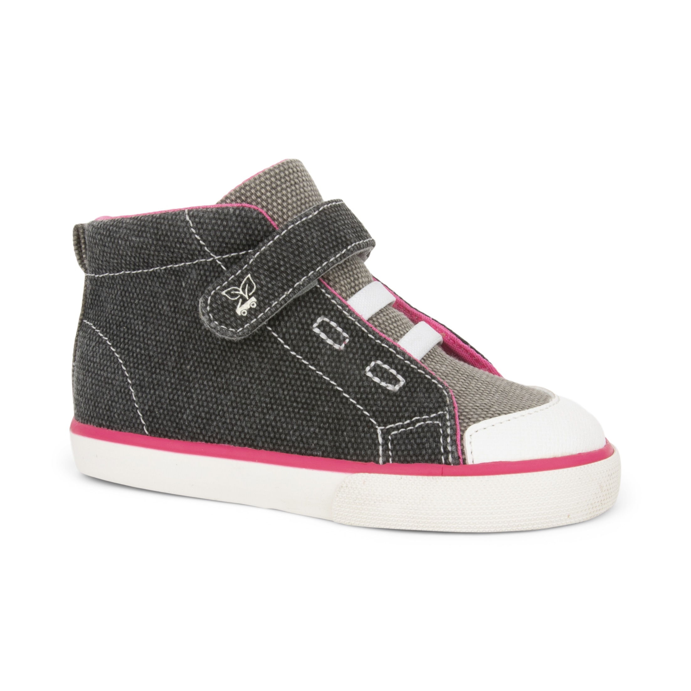 See Kai Run - Belmont Recycled High Top Sneakers for Little Kids, Black/Pink, Toddler 8