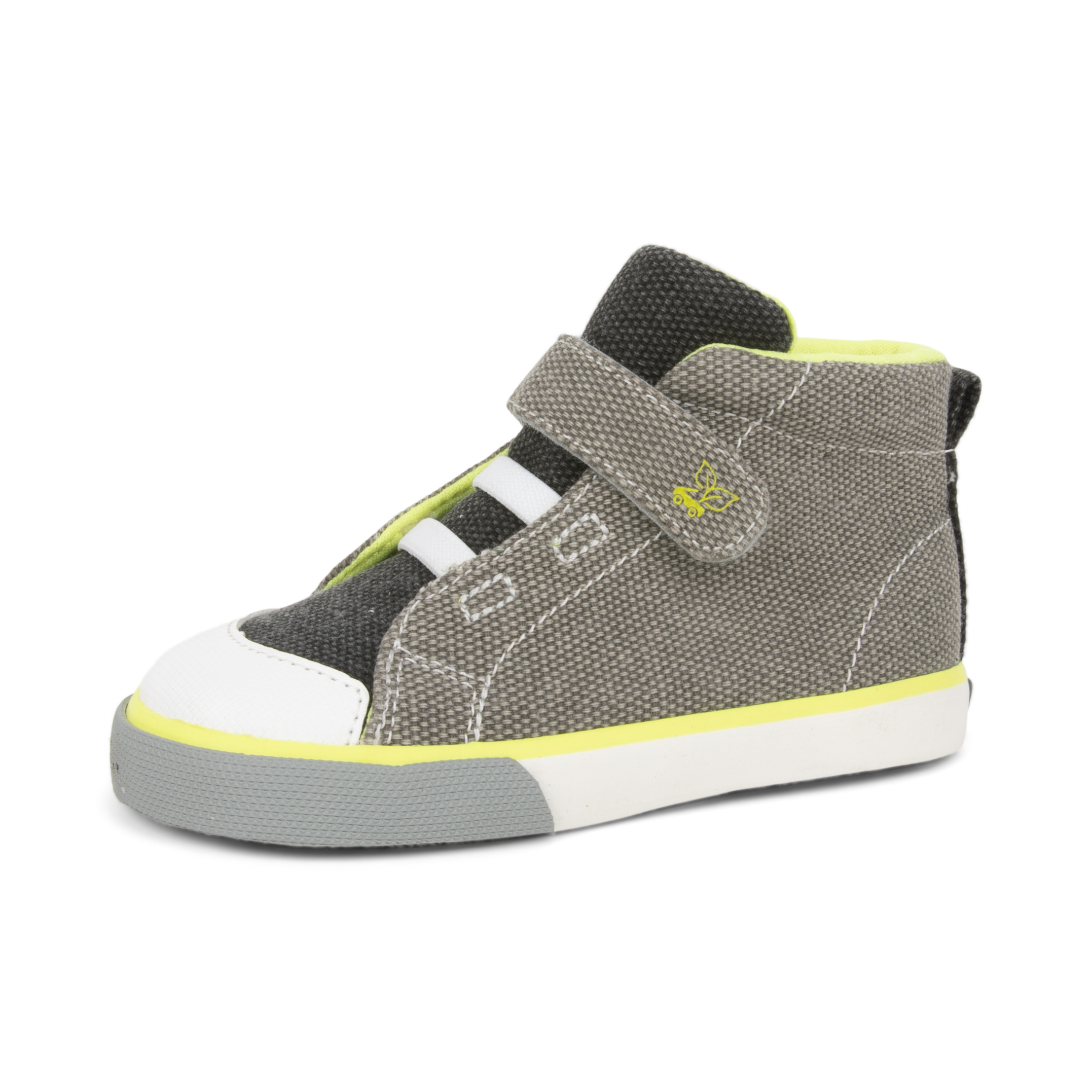 See Kai Run - Belmont Recycled High Top Sneakers for Little Kids, Gray/Lime, Toddler 10