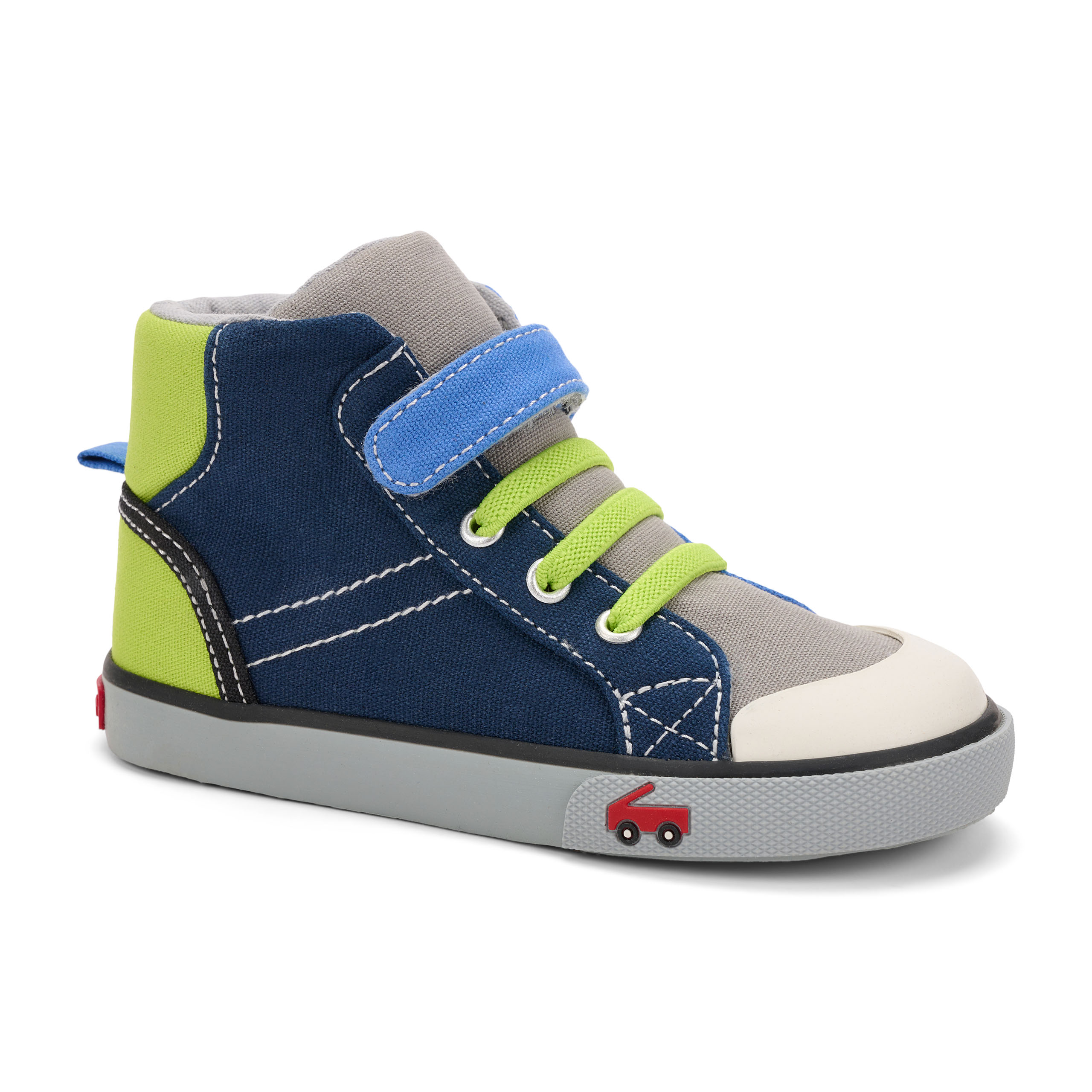 See Kai Run - Belmont Recycled High Top Sneakers for Little Kids, Black/Pink, Toddler 9