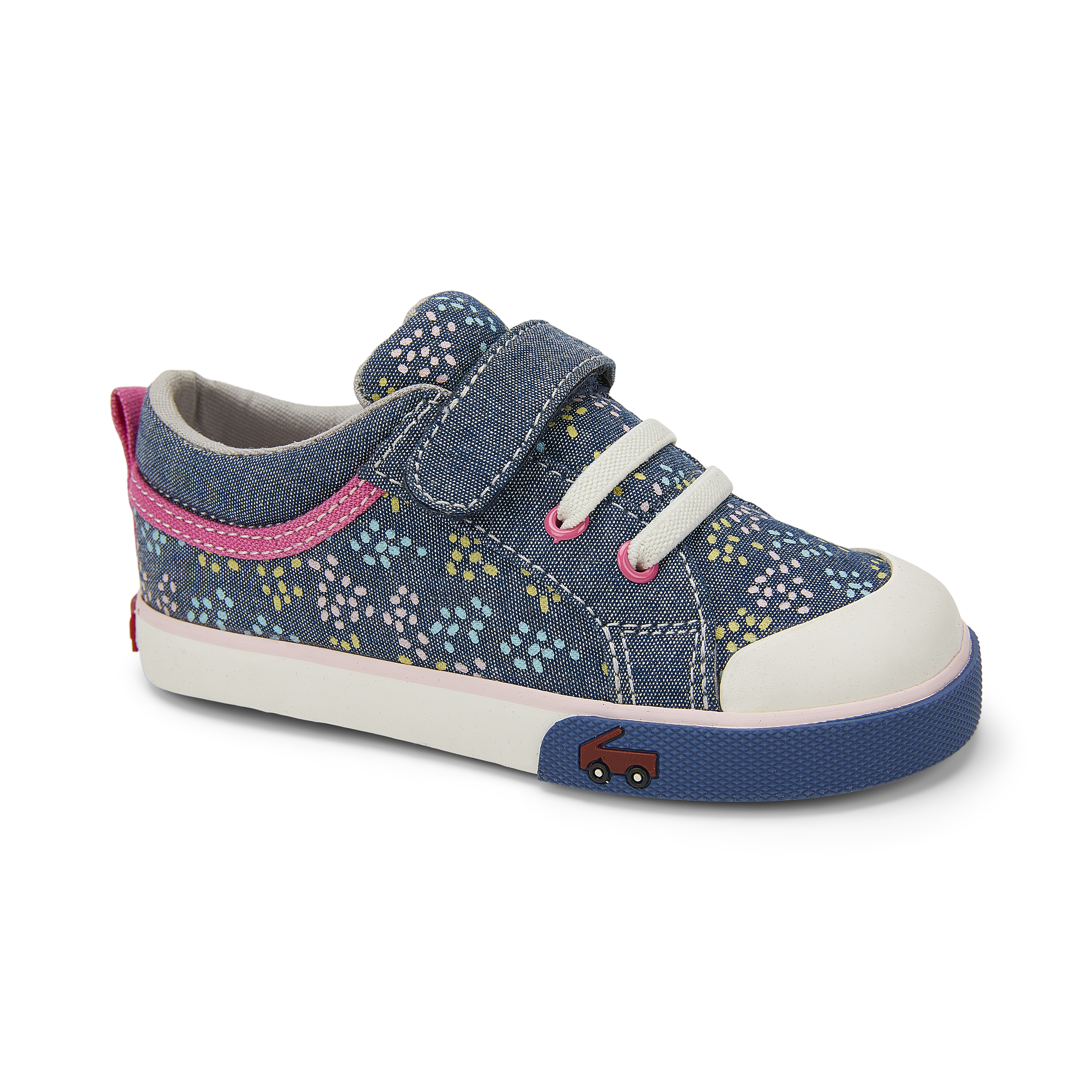See Kai Run, Kristin Sneakers for Kids, Chambray/Sprinkles, 9