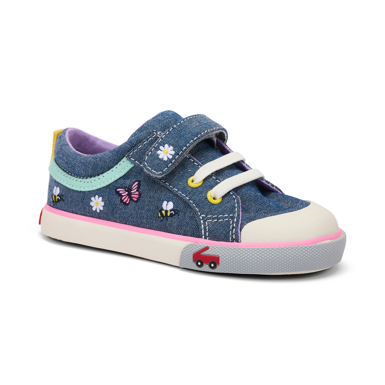 See Kai Run - Kristin Sneaker for Little Kids, Chambray Garden, 11.5