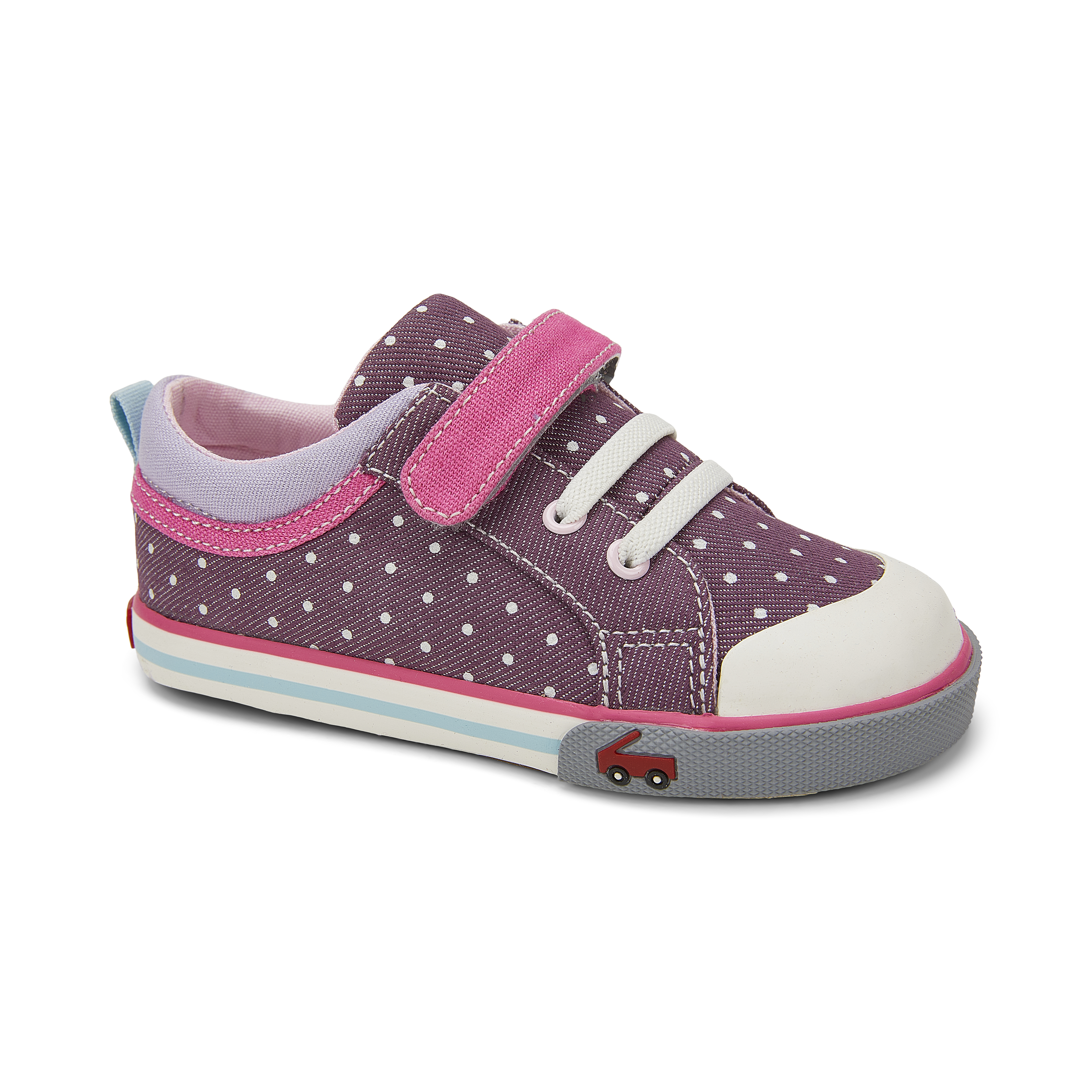 See Kai Run, Kristin Sneakers for Kids, Purple/Dots, 12.5