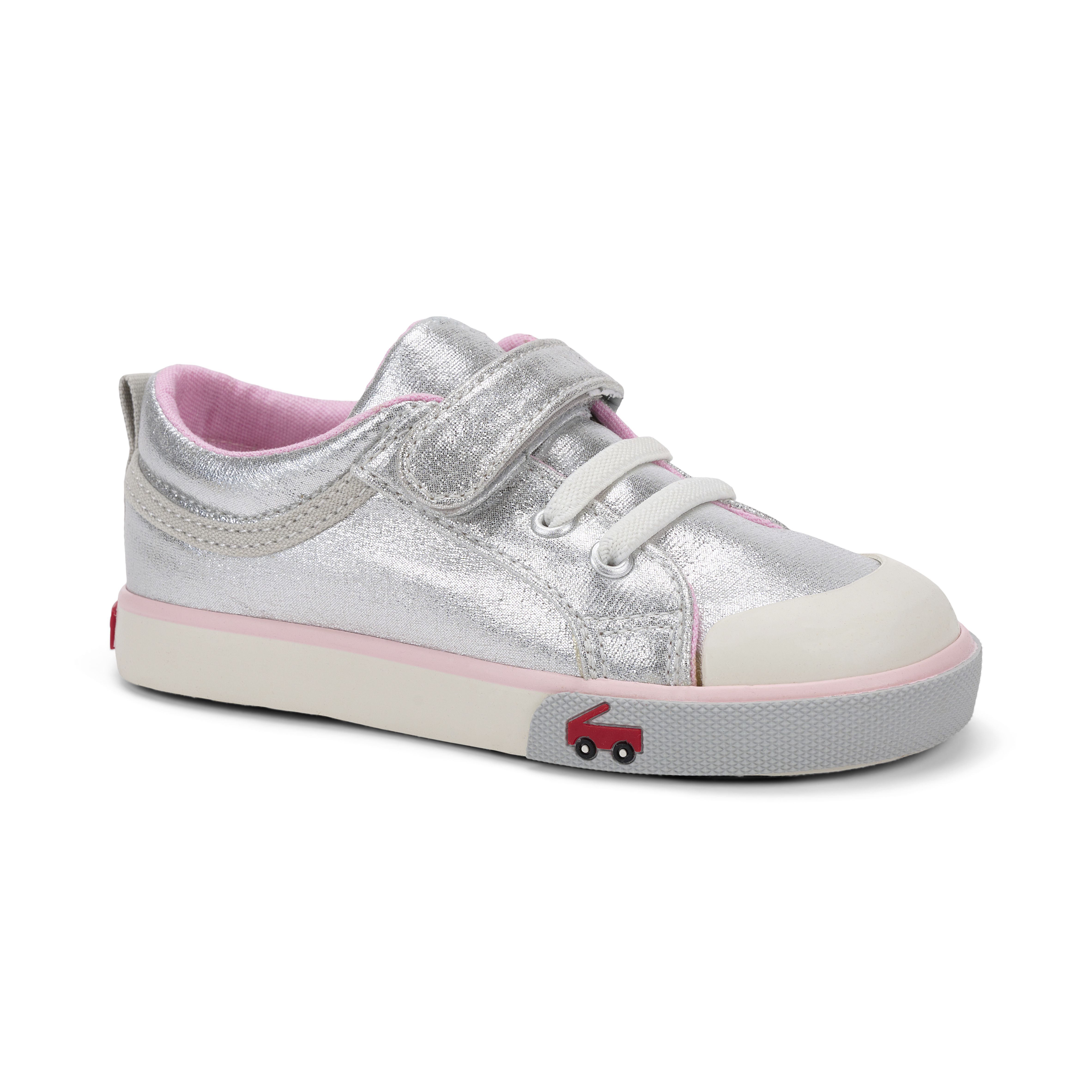 See Kai Run - Kristin Sneaker for Little Kids, Silver/Pink, Little Kid 1.5Y