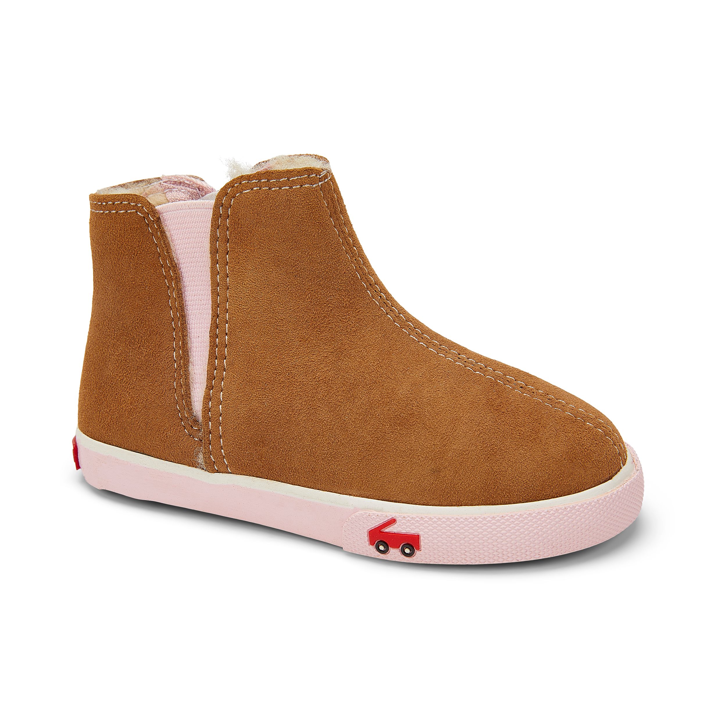 See Kai Run, Kassidy Chelsea Boot for Kids, Brown Shearling, 5