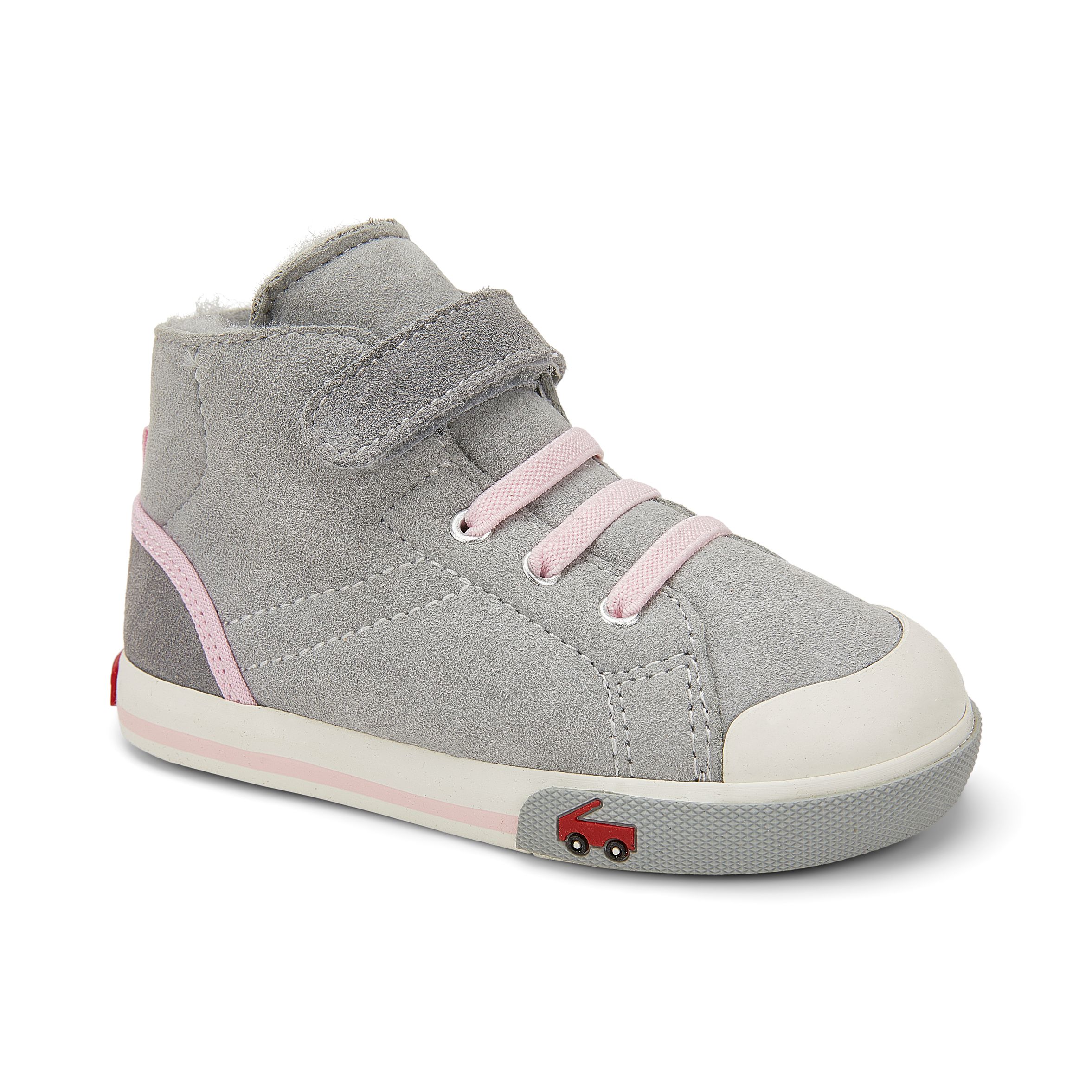 See Kai Run, Devon High Top Sneakers for Kids, Gray Shearling, 11.5