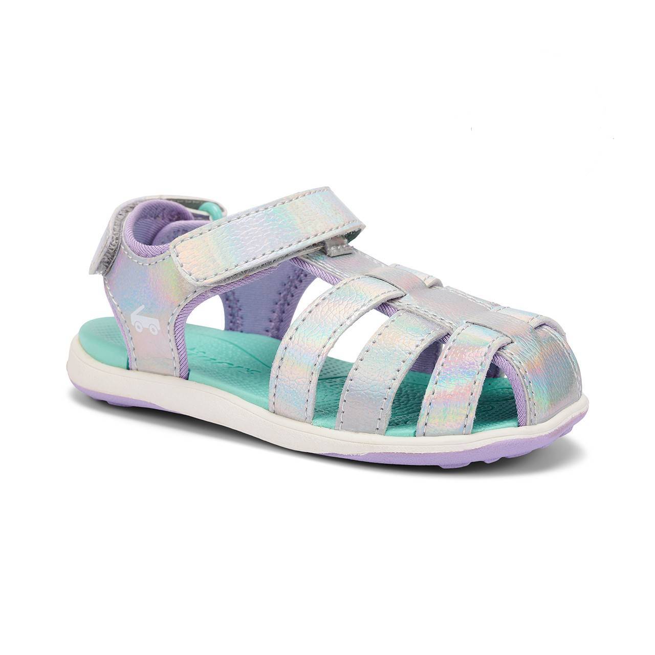 See Kai Run - Paley II Fisherman Sandal for Toddlers, Silver Shimmer, 5
