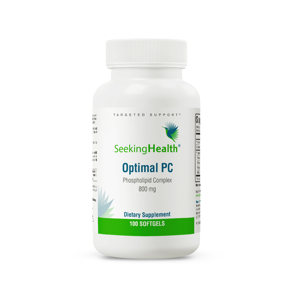 Seeking Health Optimal PC, 800 mcg Blended Phospholipid Complex, Made from Non-GMO Sunflower Lecithin, Supports Healthy Brain Function, Natural Energy Support (100 softgels)