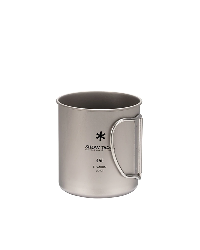 Snow Peak Ti-Single 450 Cup - Lightweight & Compact Titanium Cup with Foldable Handles - D 3