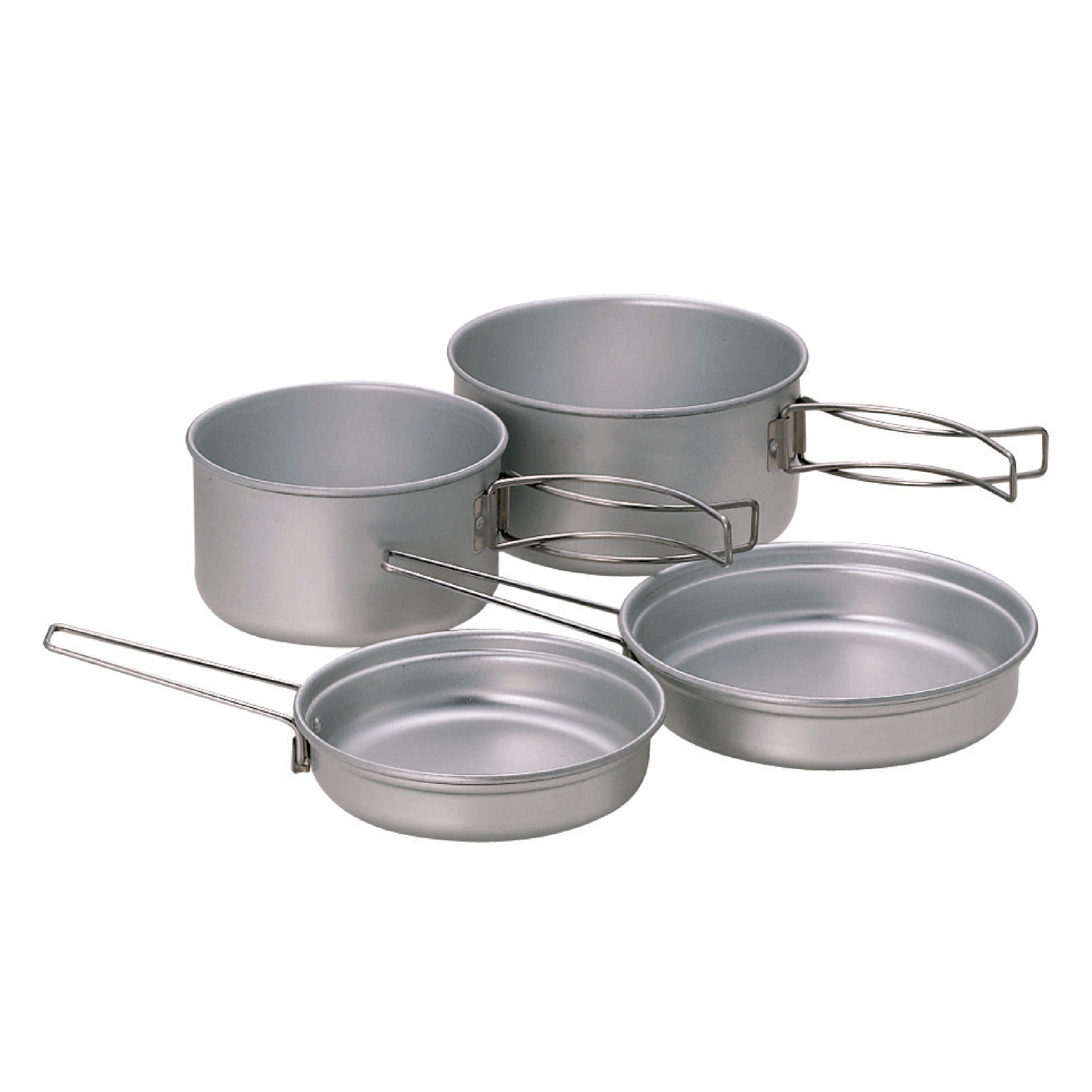 Snow Peak Multi Compact Cookset - Durable, Lightweight Stacking Pots & Pans - Titanium - 4 Pieces