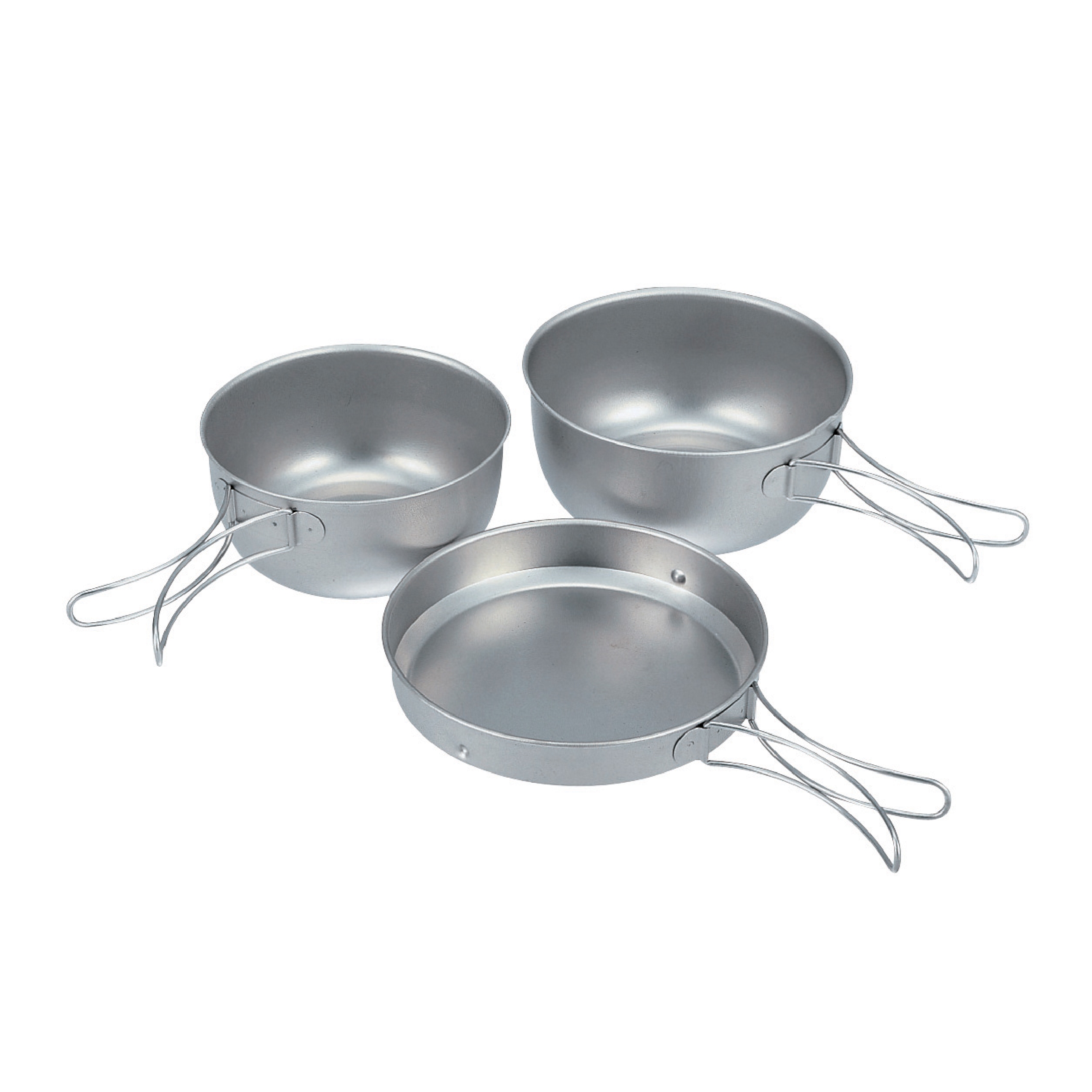 Snow Peak 3 Piece Titanium Cook Set - 2 Pots and Frying Pan - Made from Japanese Titanium