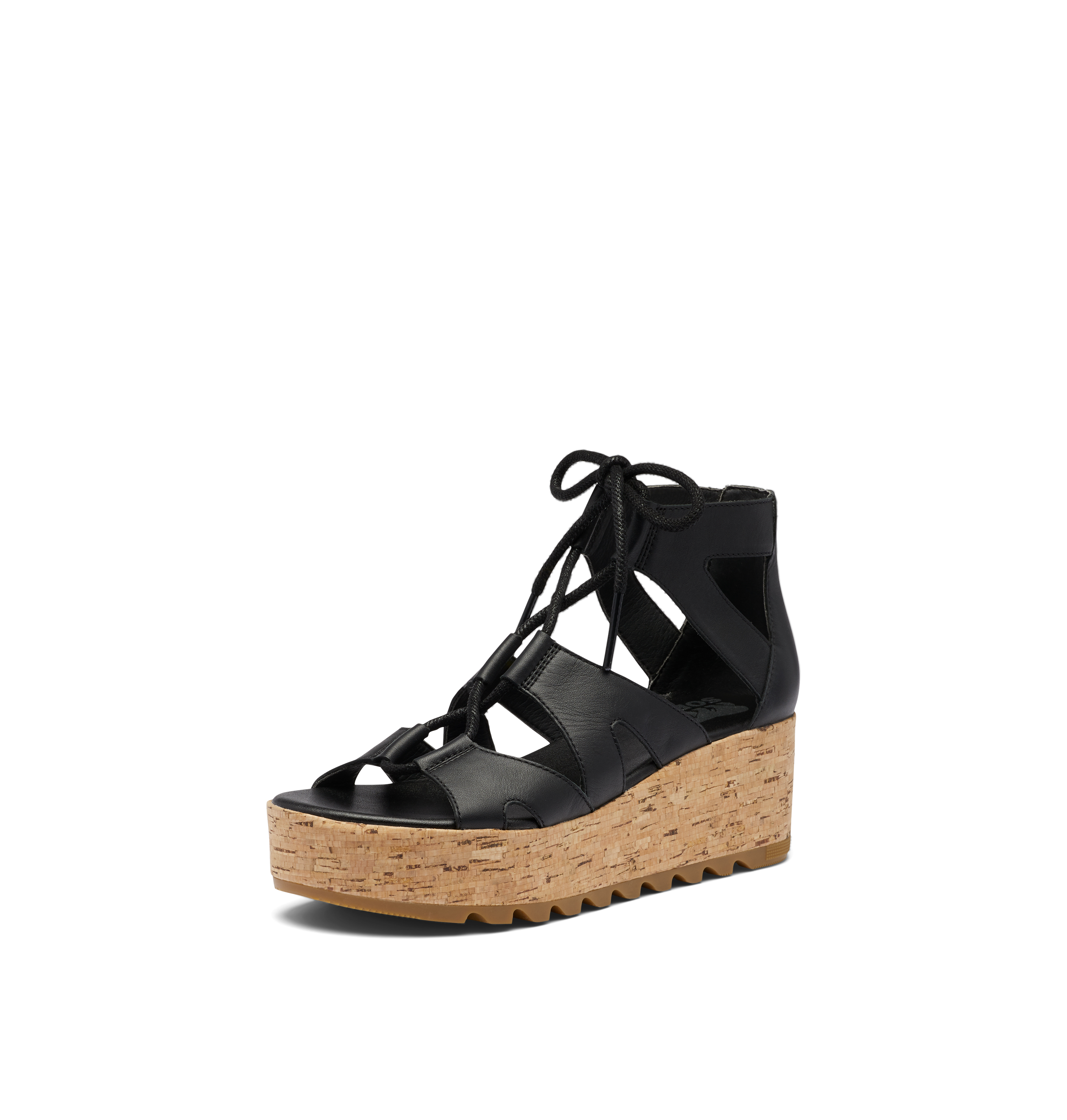SOREL Women's Cameron Flatform Lace Sandals - Black - Size 11
