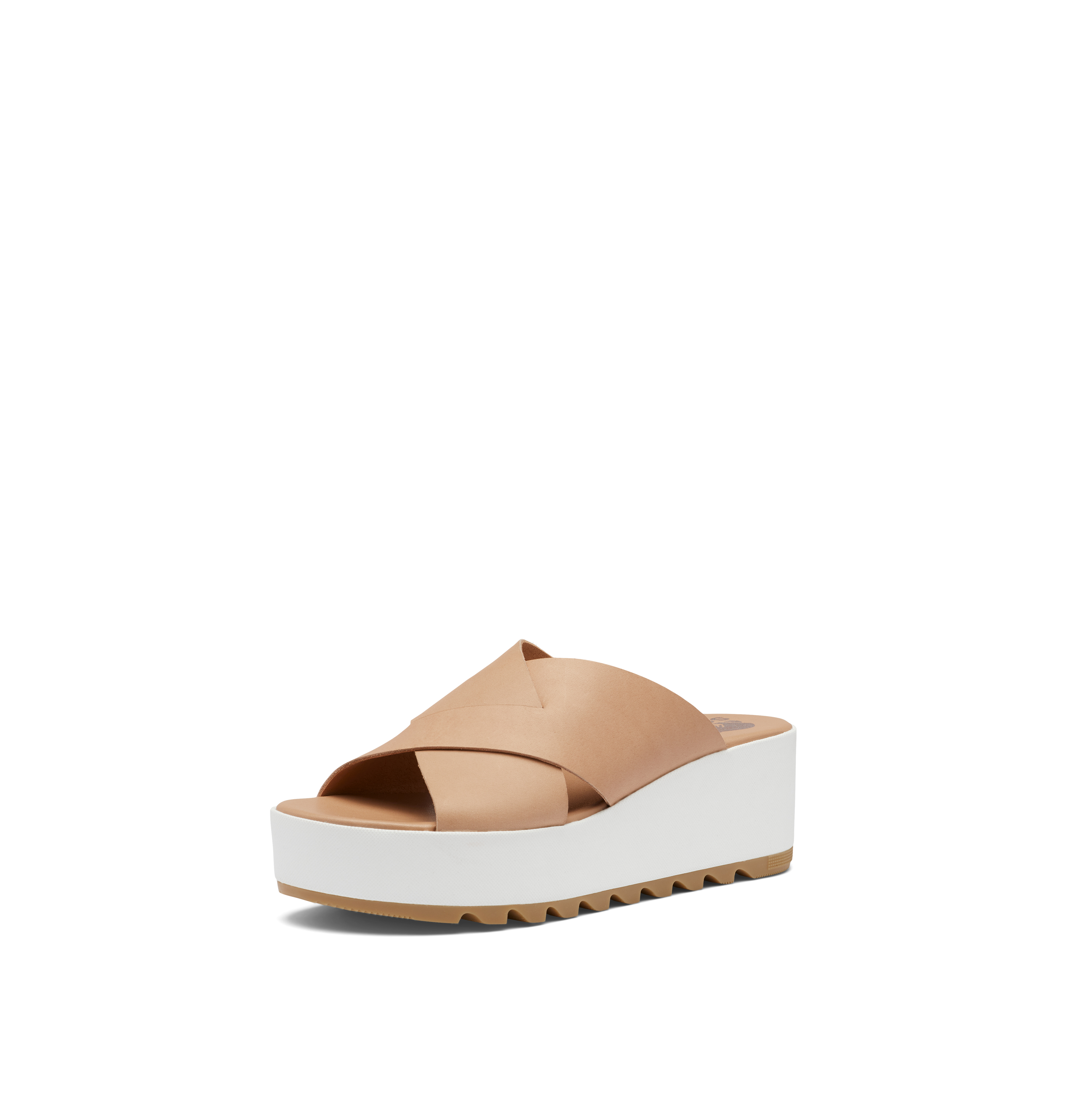 SOREL Women's Cameron Flatform Mule Sandals - Honest Beige, Sea Salt - Size 10