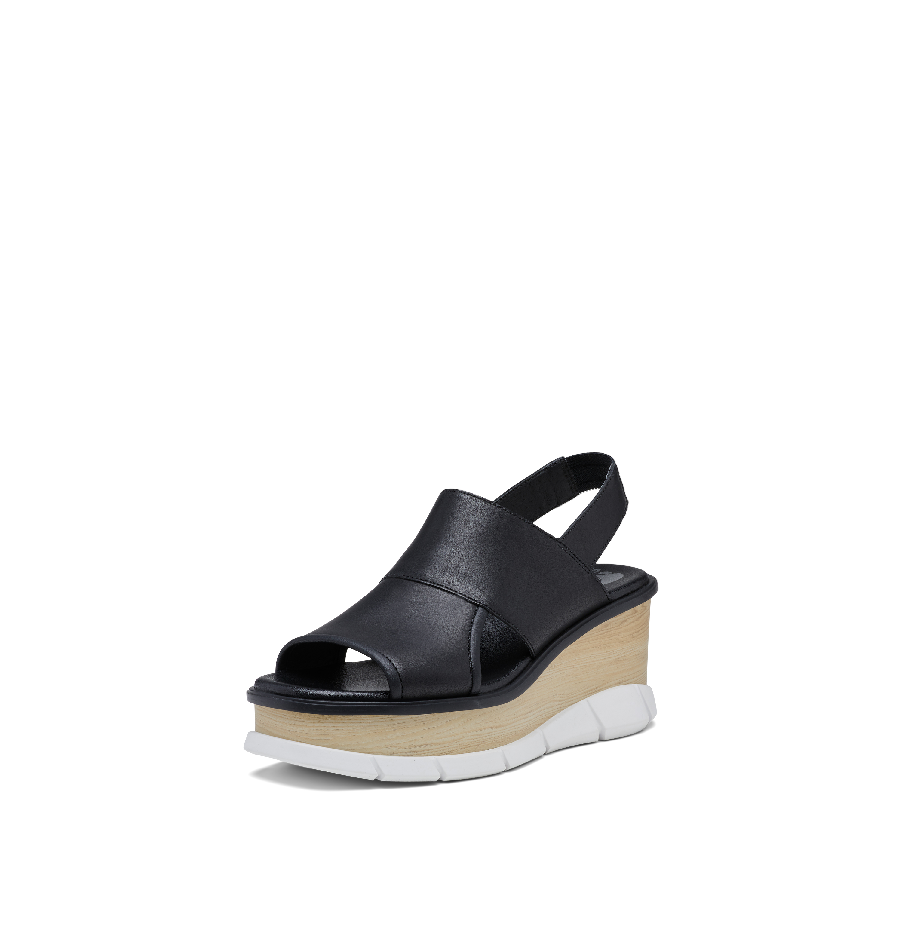 SOREL Women's Joanie III Slingback Sandals - Black, White - Size 7