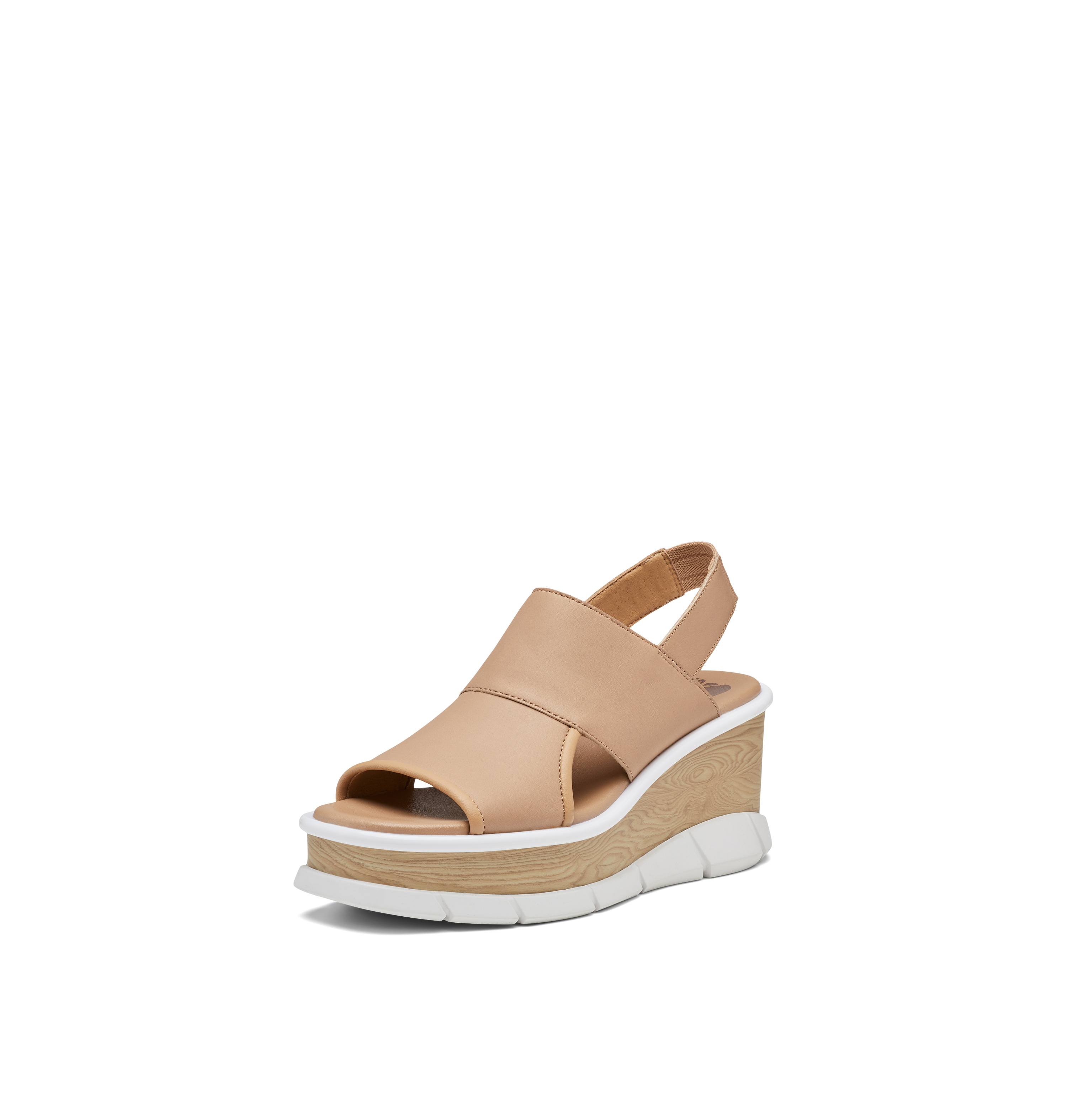 SOREL Women's Joanie III Slingback Sandals - Honest Beige, White - Size 11